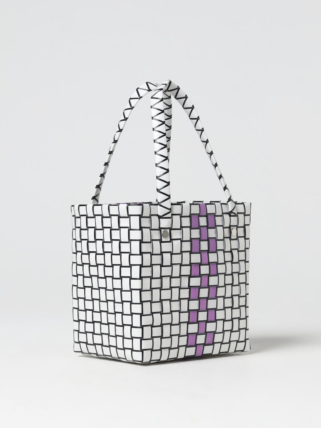 MARNI BAG: Marni bag in woven polypropylene, White - Img 2