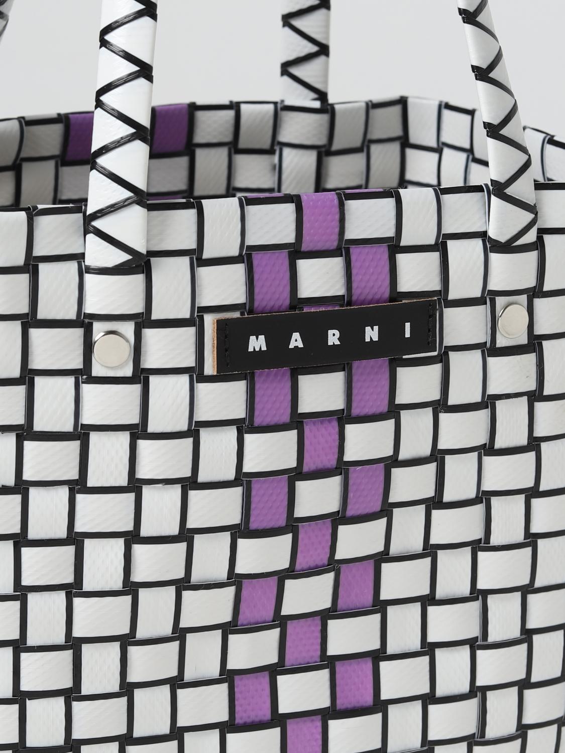 MARNI BAG: Marni bag in woven polypropylene, White - Img 3