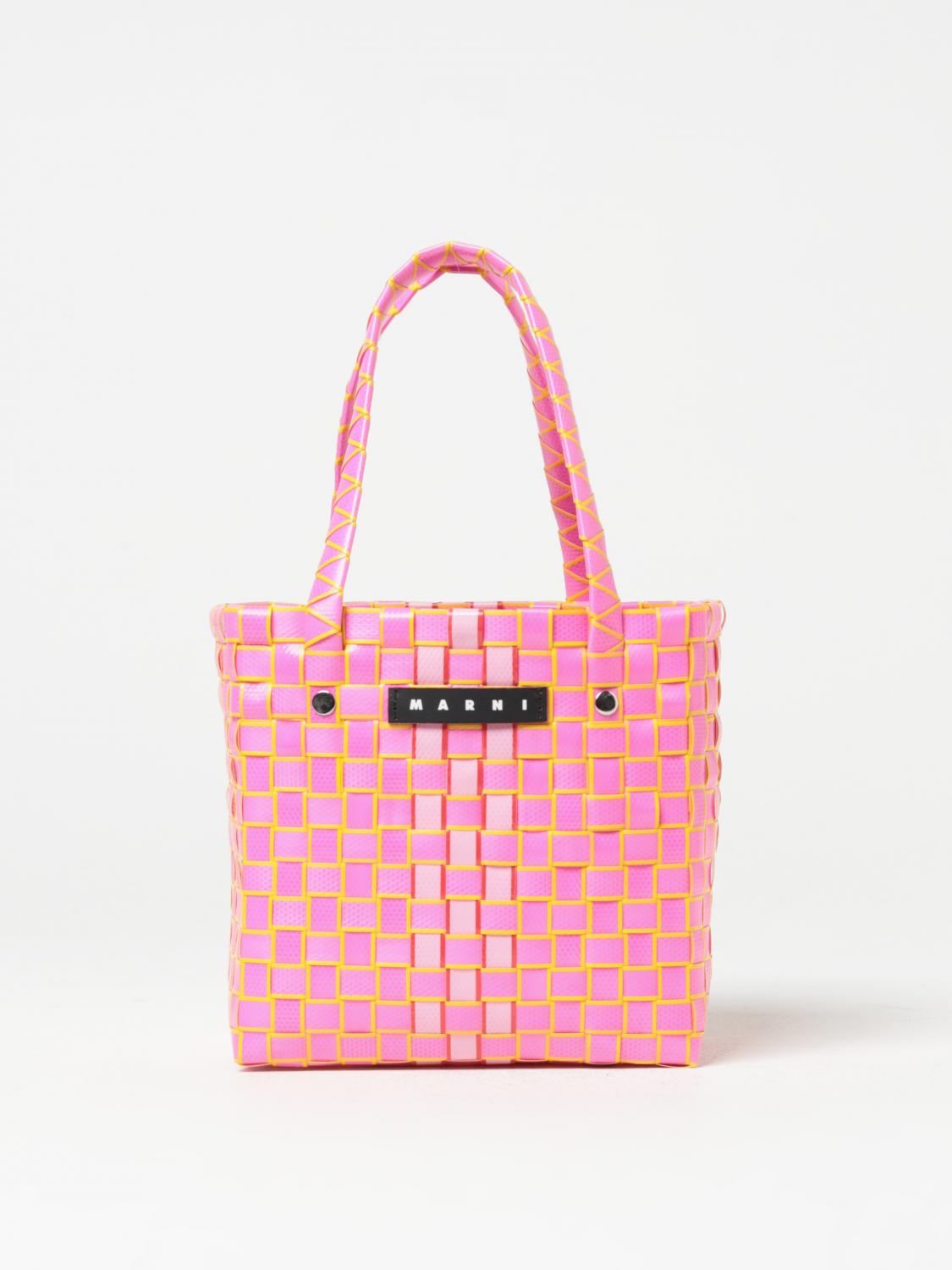 MARNI BAG: Marni bag in woven polypropylene, Pink - Img 1