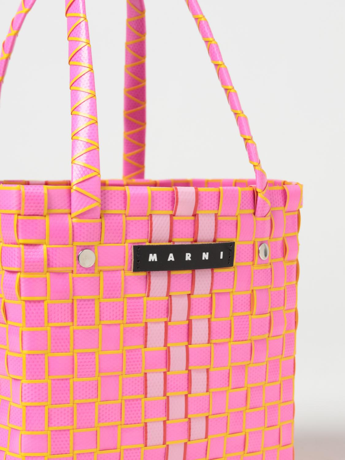MARNI BAG: Marni bag in woven polypropylene, Pink - Img 3