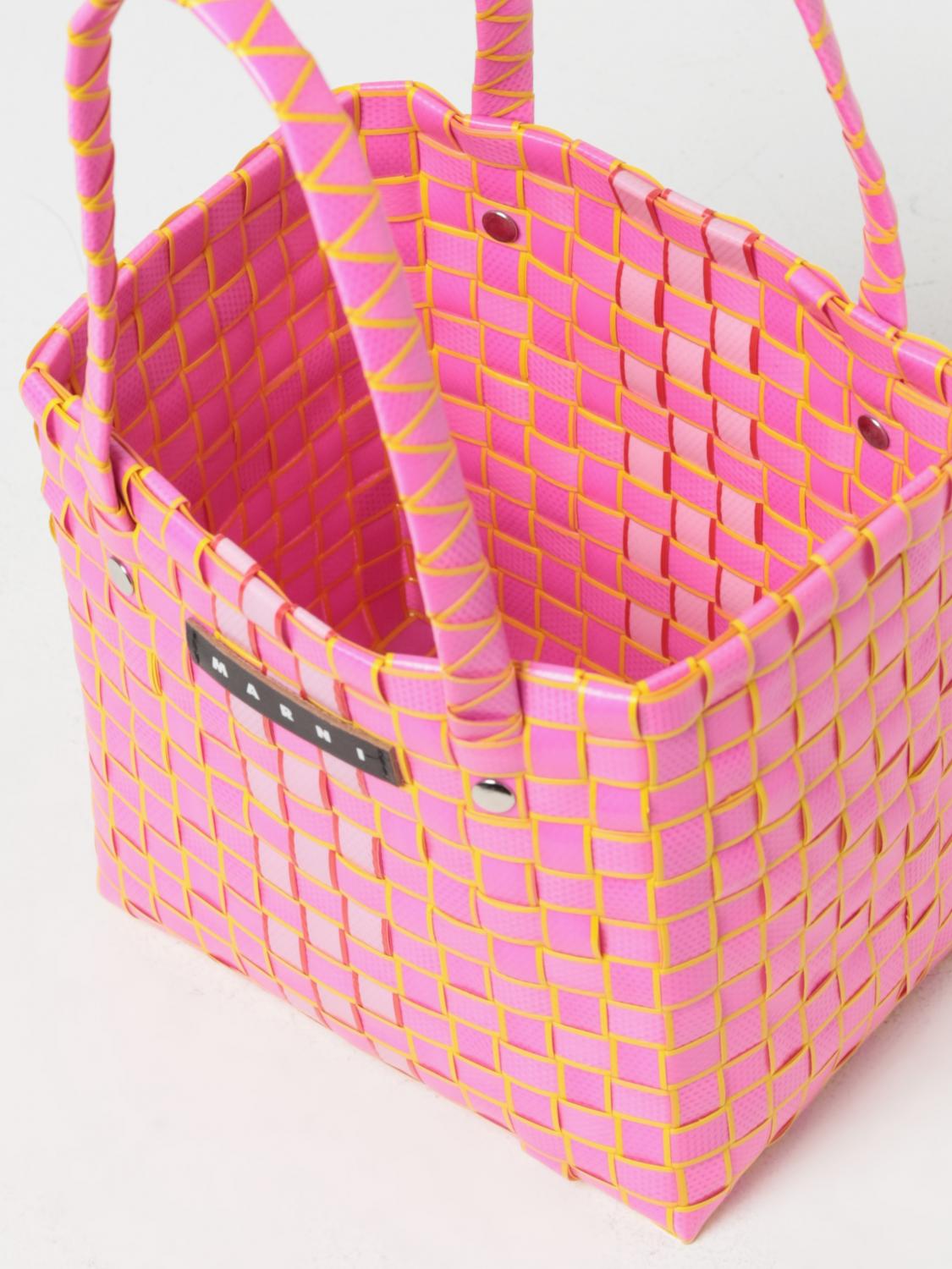 MARNI BAG: Marni bag in woven polypropylene, Pink - Img 4