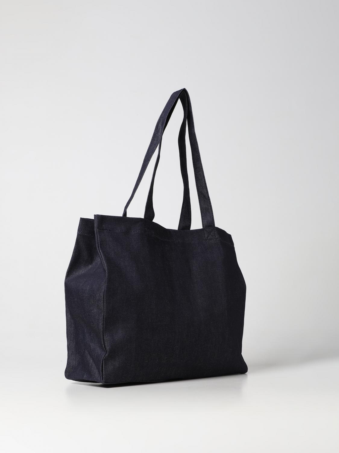 A.P.C. BORSA: Borsa Laure A.P.C. in denim, Blue - Img 2