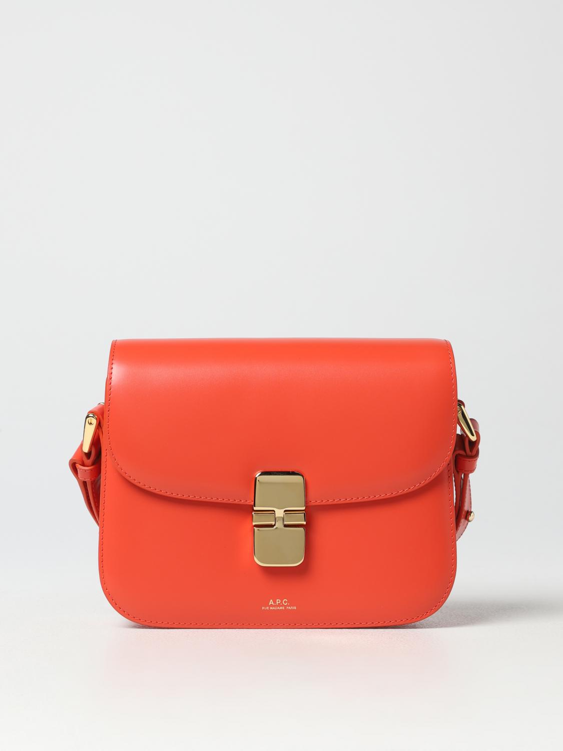 A.P.C. BORSA MINI: Borsa Grace A.P.C in pelle, Arancione - Img 1