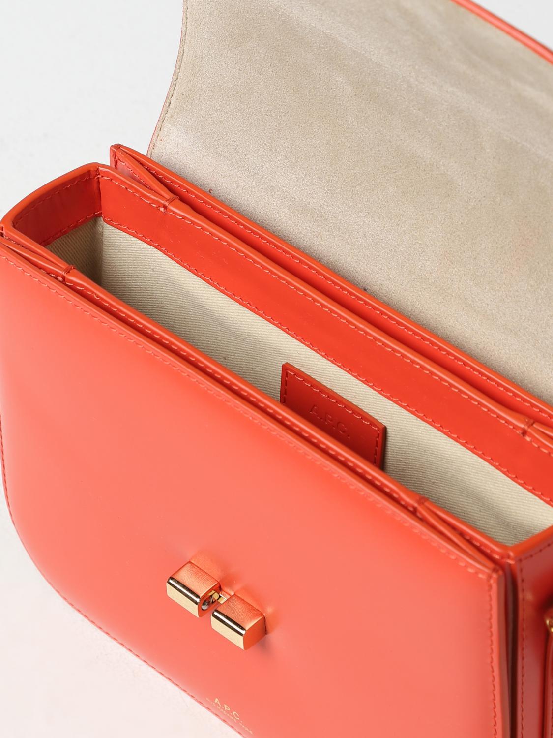 A.P.C. BORSA MINI: Borsa Grace A.P.C in pelle, Arancione - Img 3