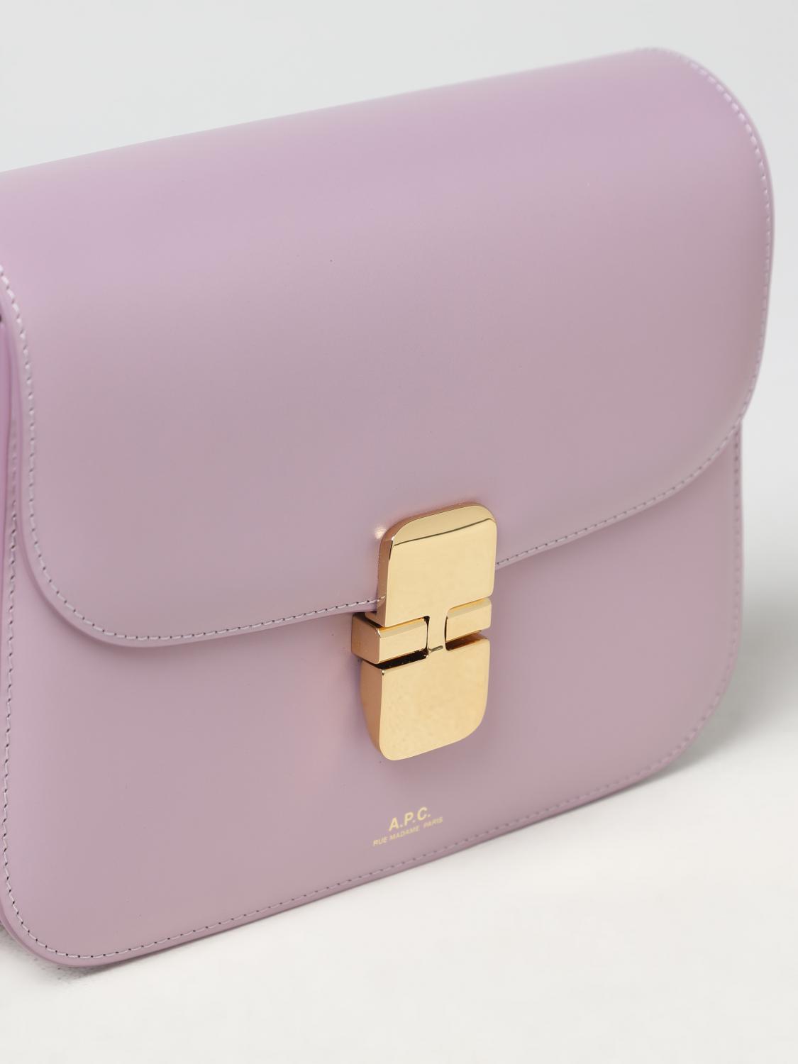 A.P.C. BORSA MINI: Borsa Grace A.P.C in pelle, Lilla - Img 3