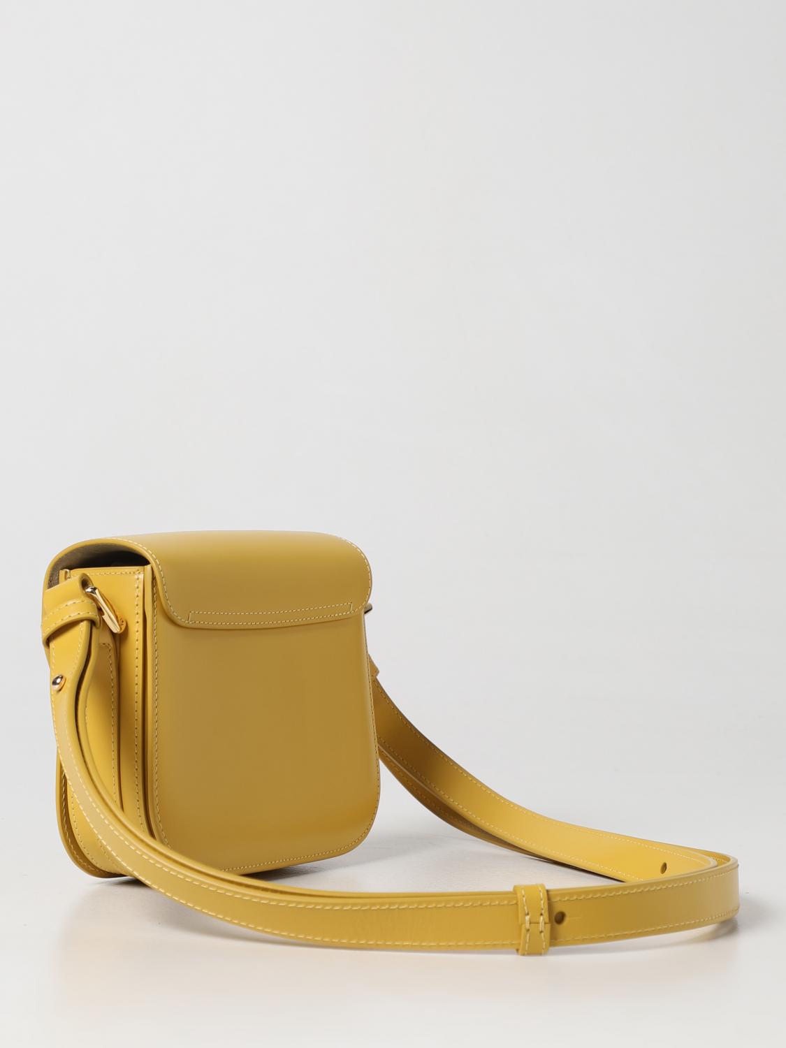 A.P.C. BORSA MINI: Borsa Grace A.P.C. in pelle, Giallo - Img 2