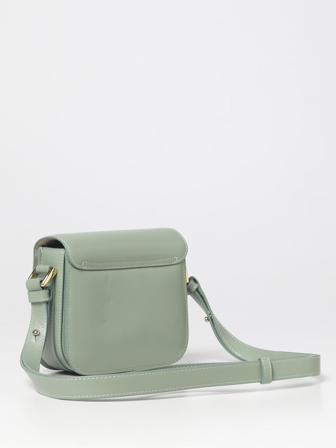 A.P.C. BORSA MINI: Borsa Grace A.P.C. in pelle, Verde - Img 2