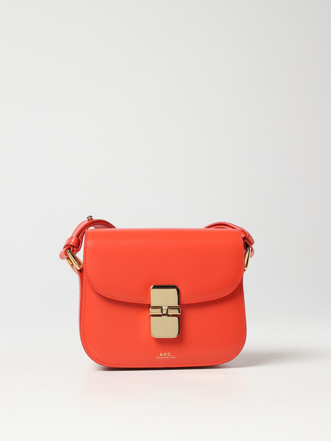 A.P.C. BORSA MINI: Borsa Grace A.P.C. in pelle, Rosso - Img 1