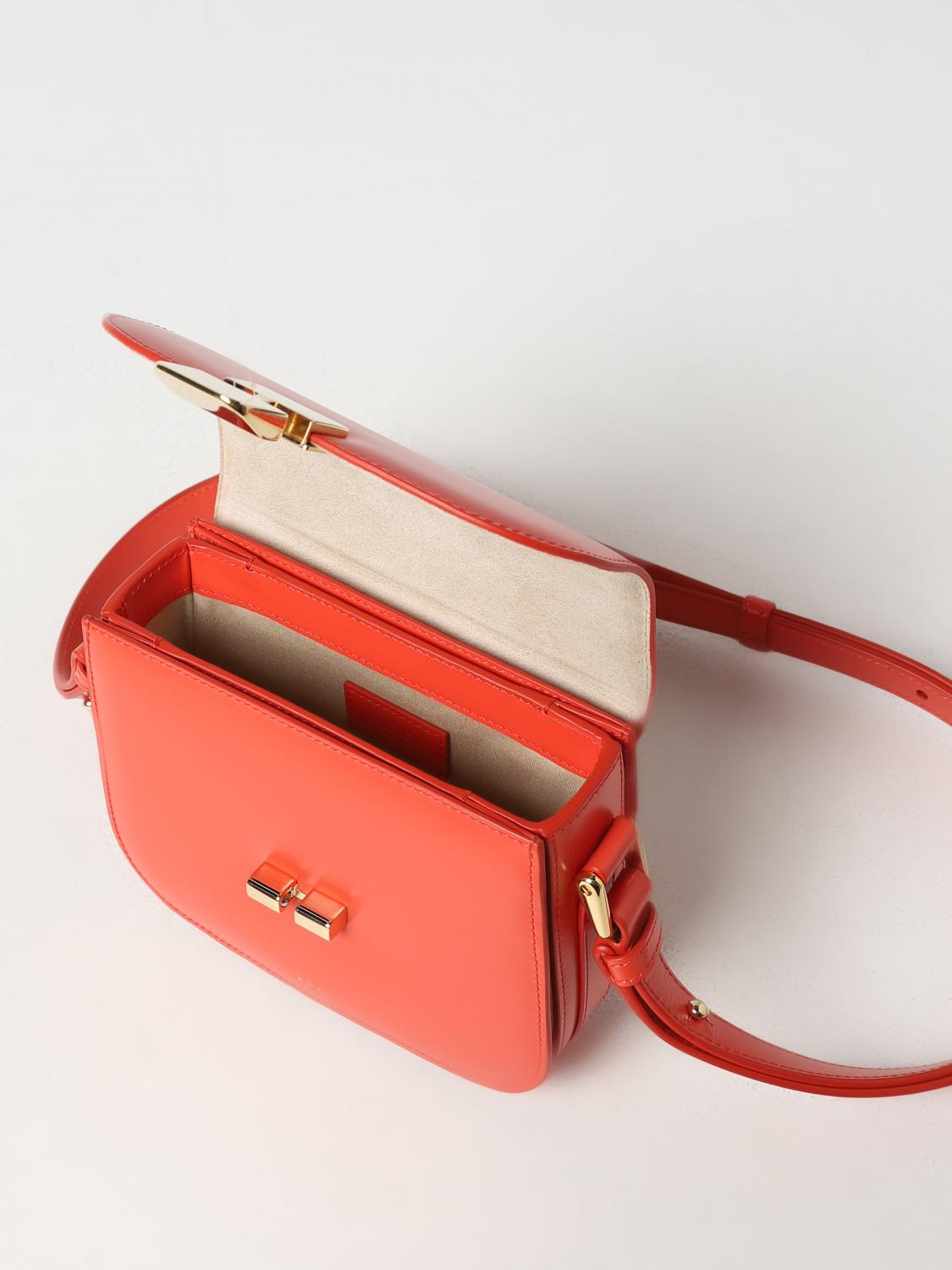 A.P.C. BORSA MINI: Borsa Grace A.P.C. in pelle, Rosso - Img 3