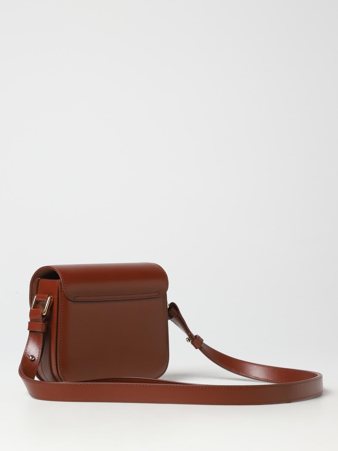 A.P.C. BORSA MINI: Borsa Grace A.P.C. in pelle, Marrone - Img 2