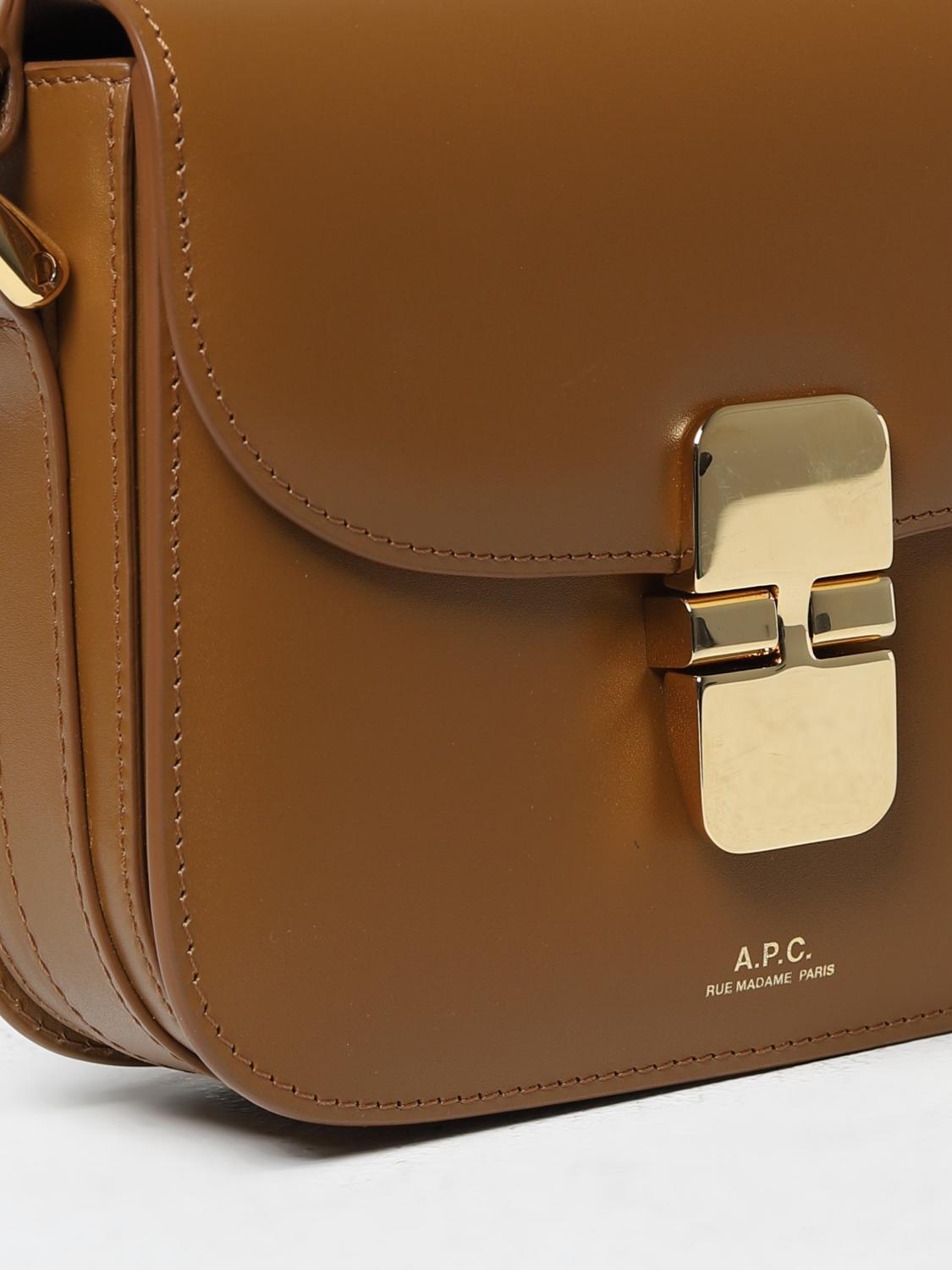 A.P.C. BORSA MINI: Borsa Grace A.P.C. in pelle, Miele - Img 3