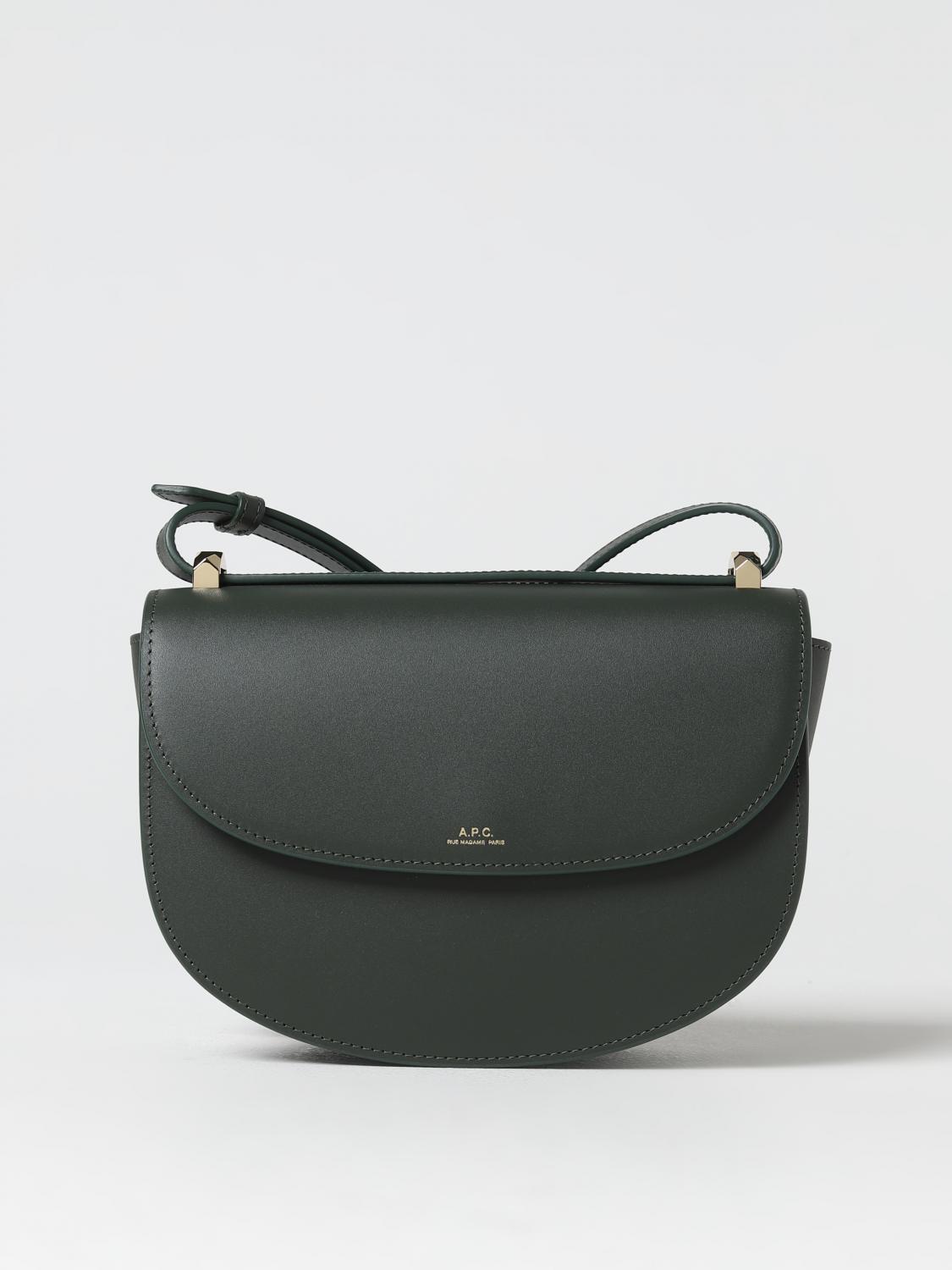 A.P.C. BORSA A SPALLA: Borsa Geneve A.P.C. in pelle, Verde - Img 1