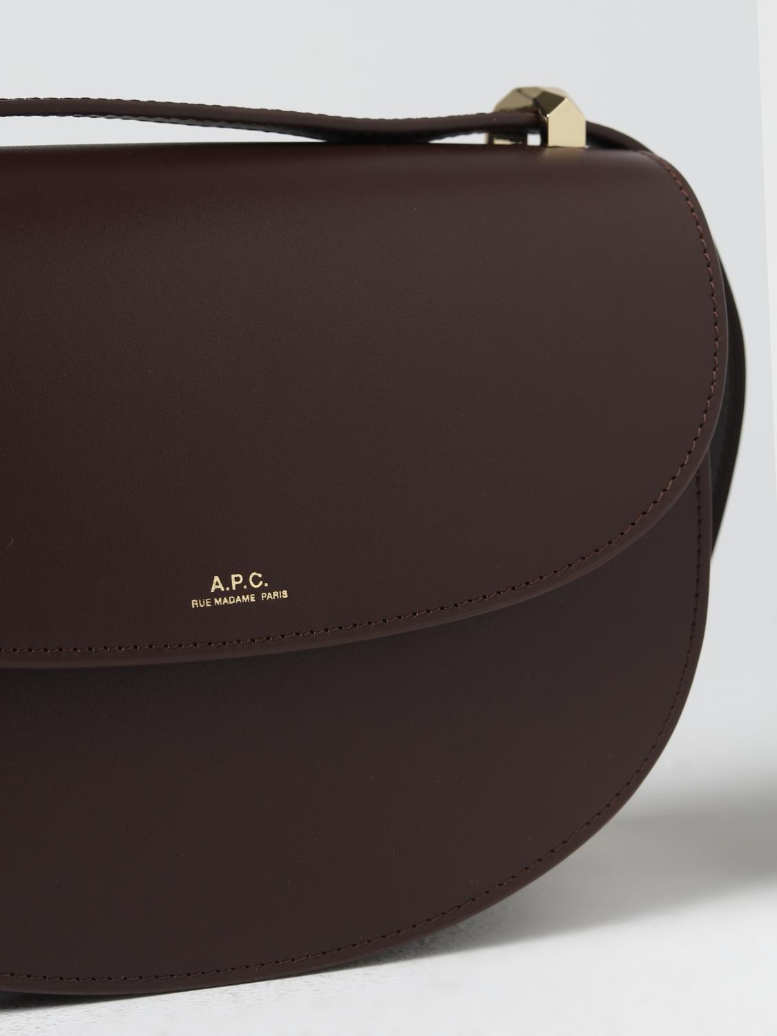 A.P.C. BORSA A SPALLA: Borsa Geneve A.P.C. in pelle, Marrone - Img 3
