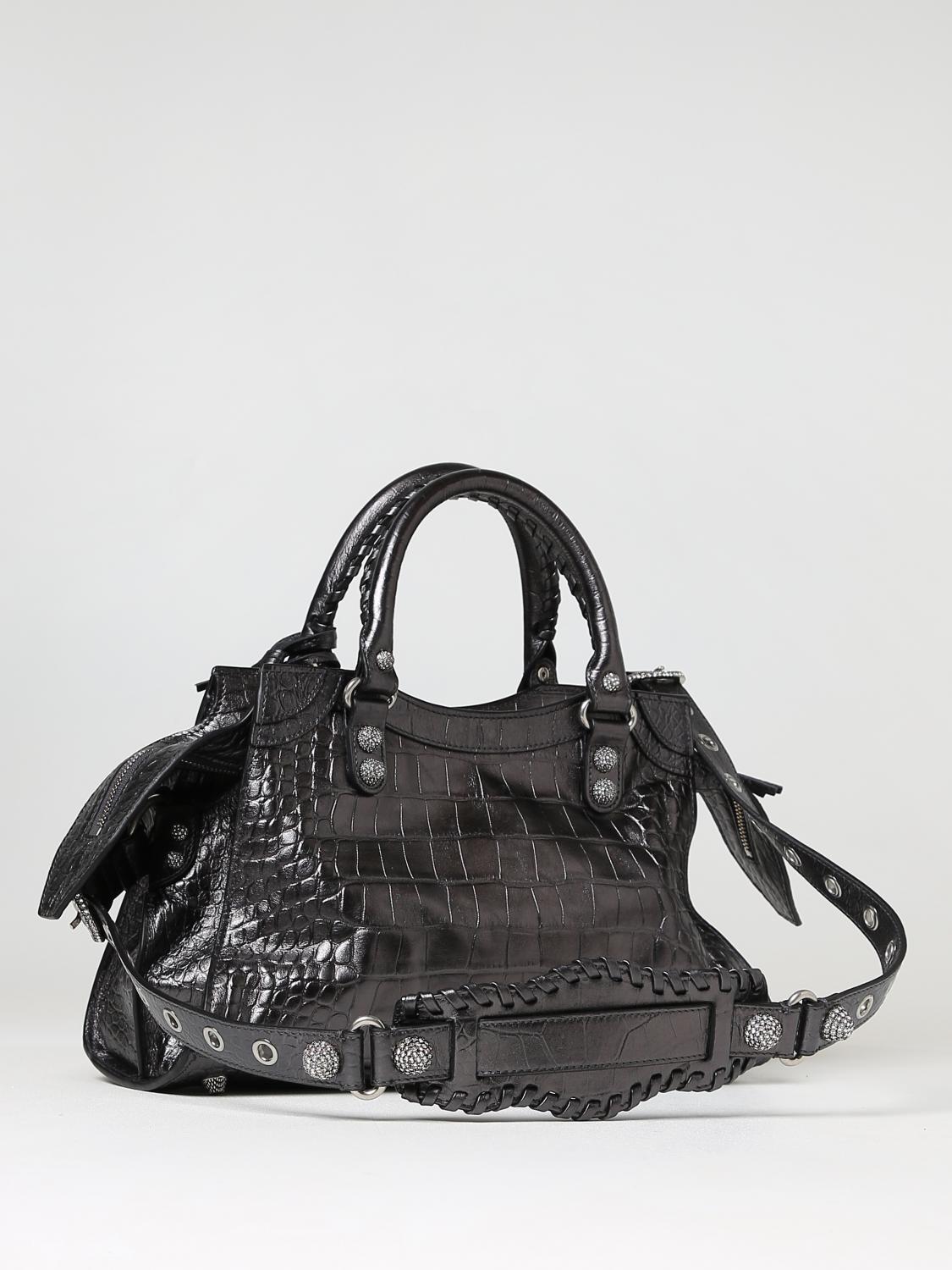 Balenciaga Neo Cagole bag in crocodile print leather with