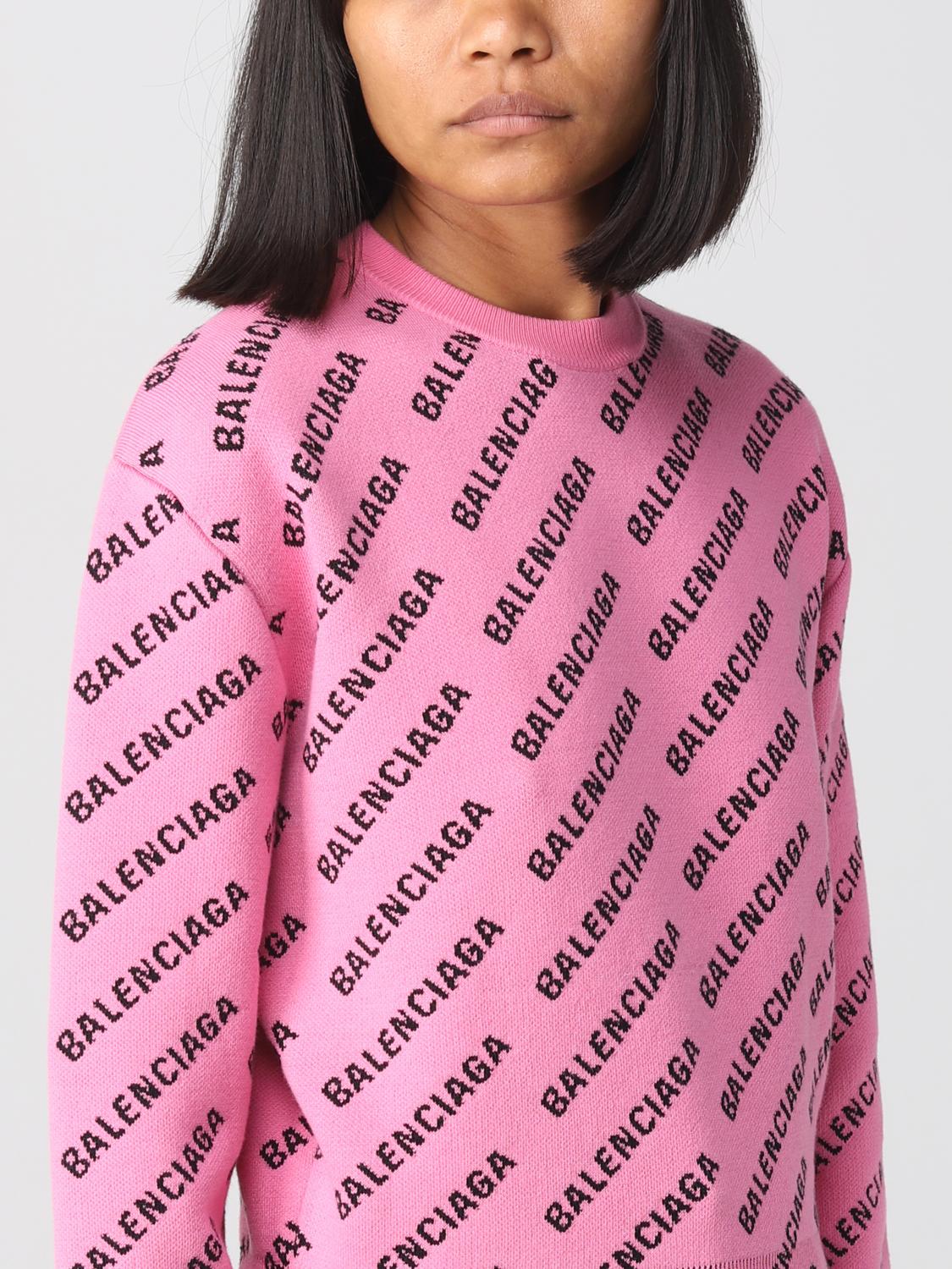 Balenciaga sweater in stretch cotton and wool blend - Pink Balenciaga sweater in stretch cotton and wool blend - Pink