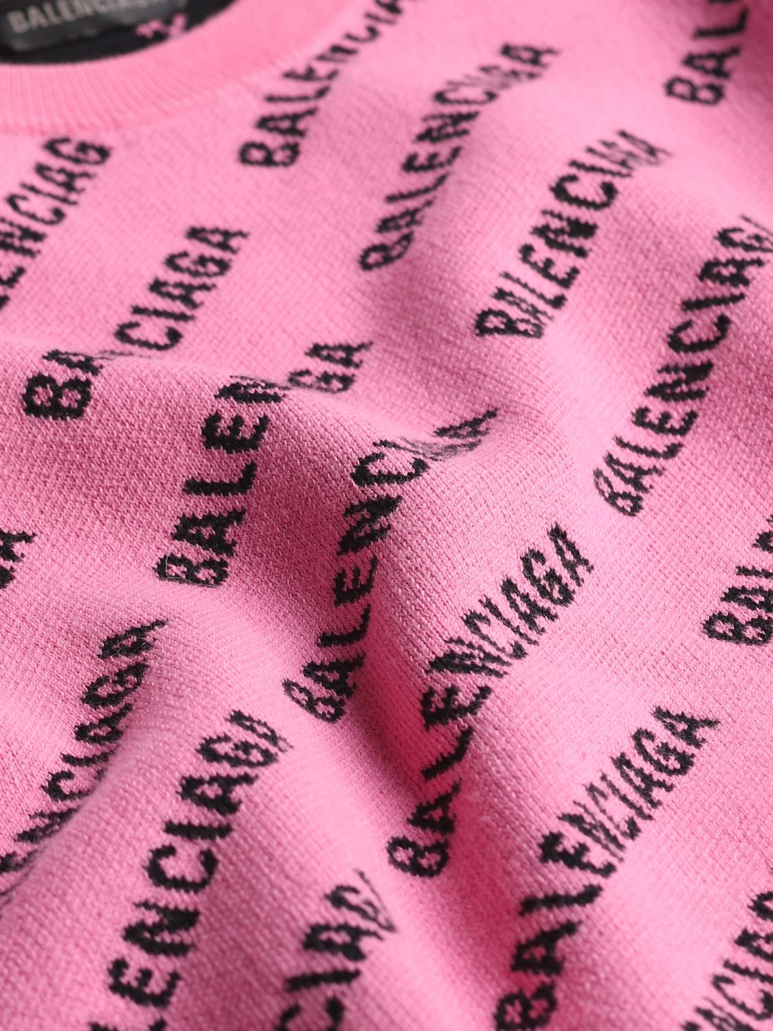 Balenciaga sweater in stretch cotton and wool blend - Pink | 694255T3233 |  GIGLIO.COM