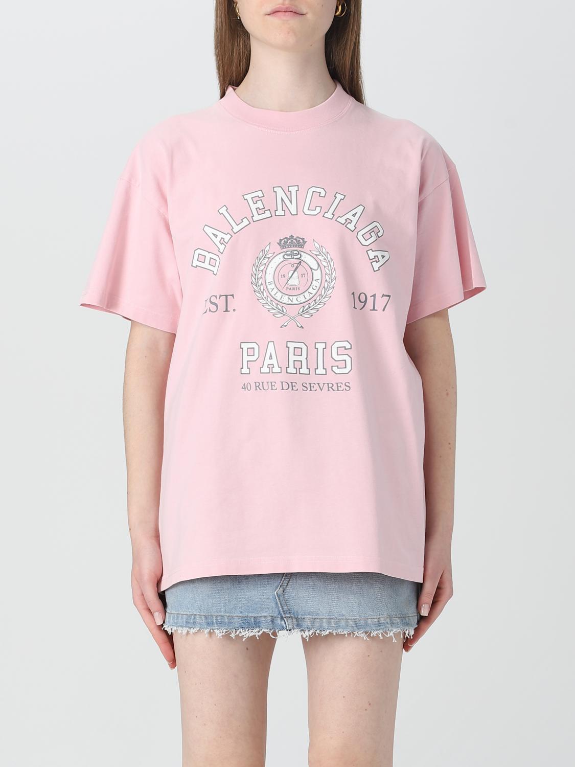 美品✨ BALENCIAGA Tシャツ ピンク ♡ NWT Balenciaga Turn Logo Embroidered Back Chest Pink Medium Fit