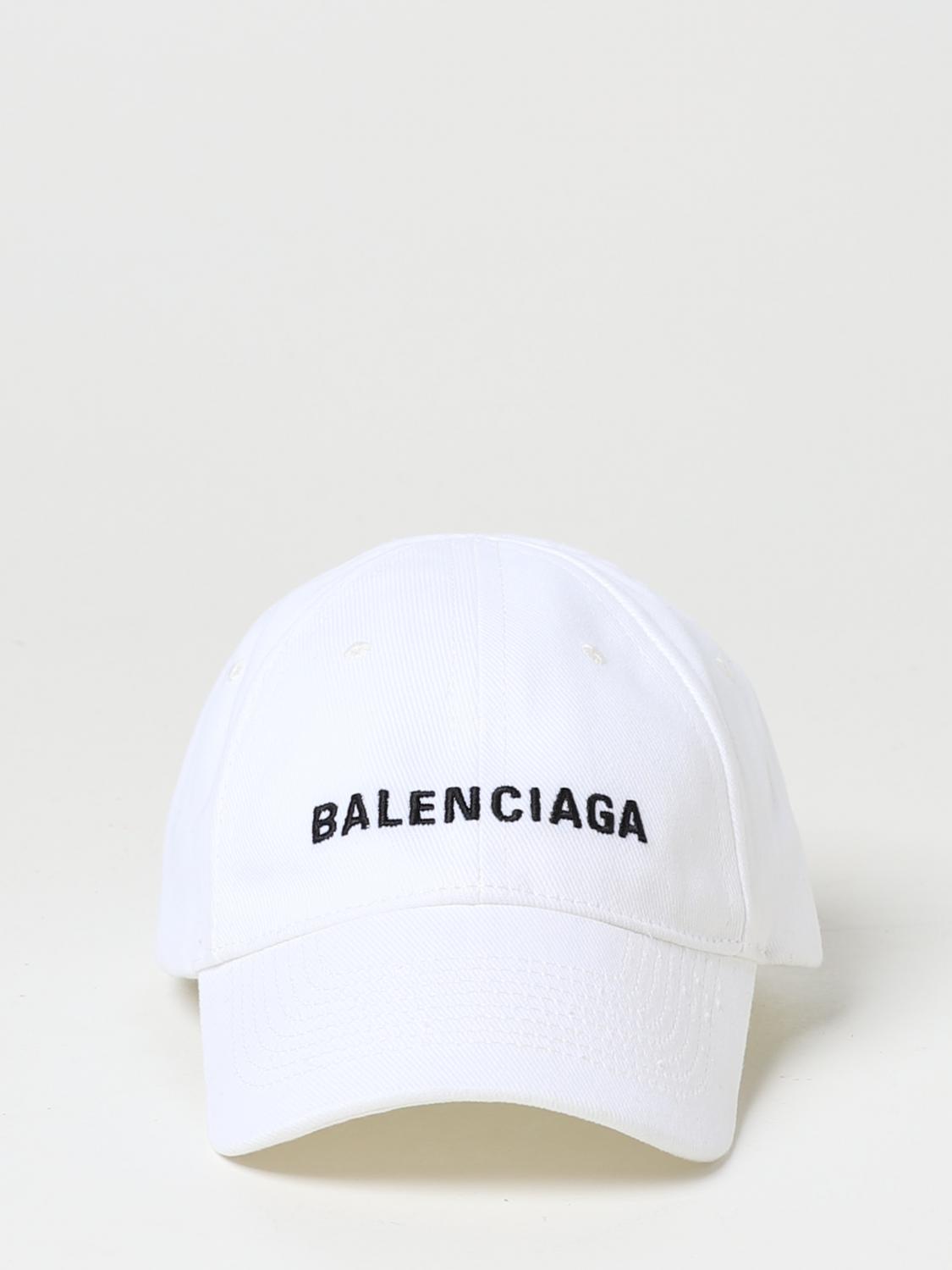 Balenciaga hat in cotton with embroidered logo - White