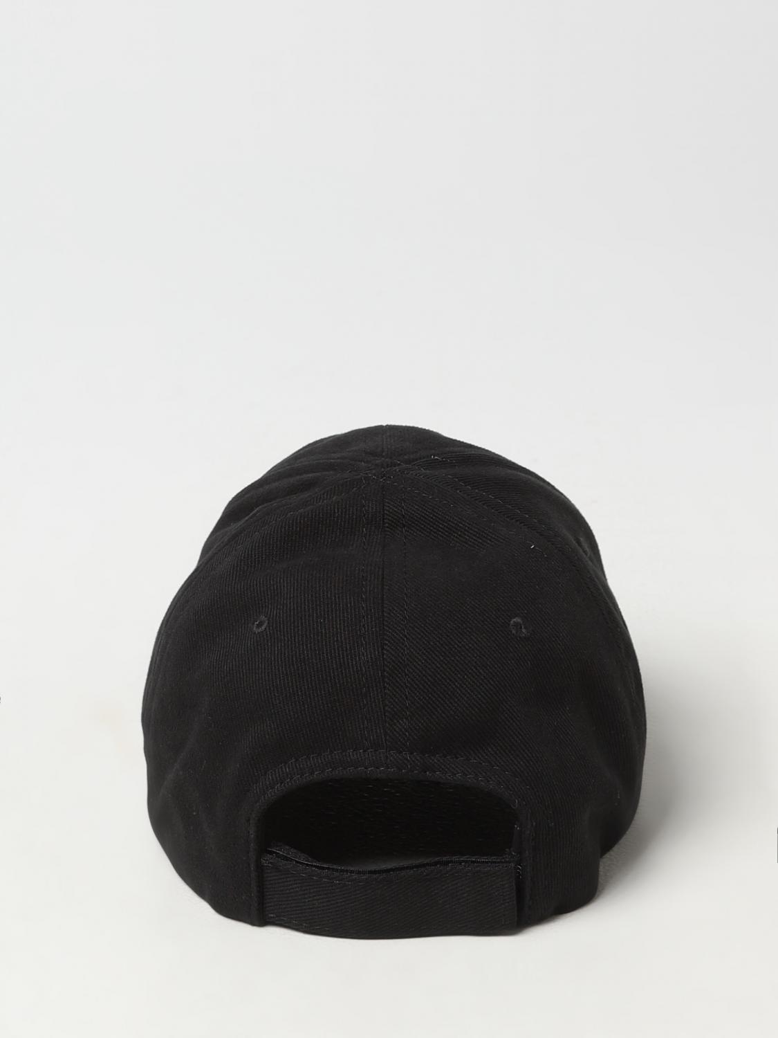 BALENCIAGA HAT: Balenciaga hat in cotton with embroidered logo, Black - Img 3