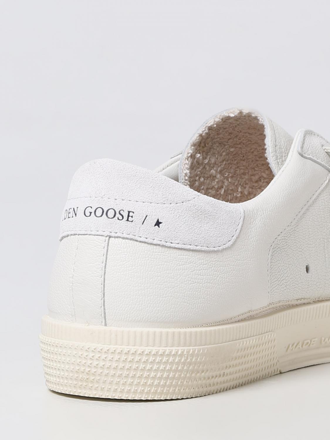GOLDEN GOOSE SNEAKERS: Golden Goose May sneakers in grained leather, White - Img 3