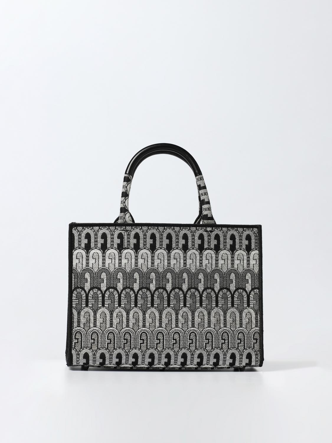 FURLA BORSA A MANO: Borsa Opportunity Furla in tessuto, Grigio - Img 1