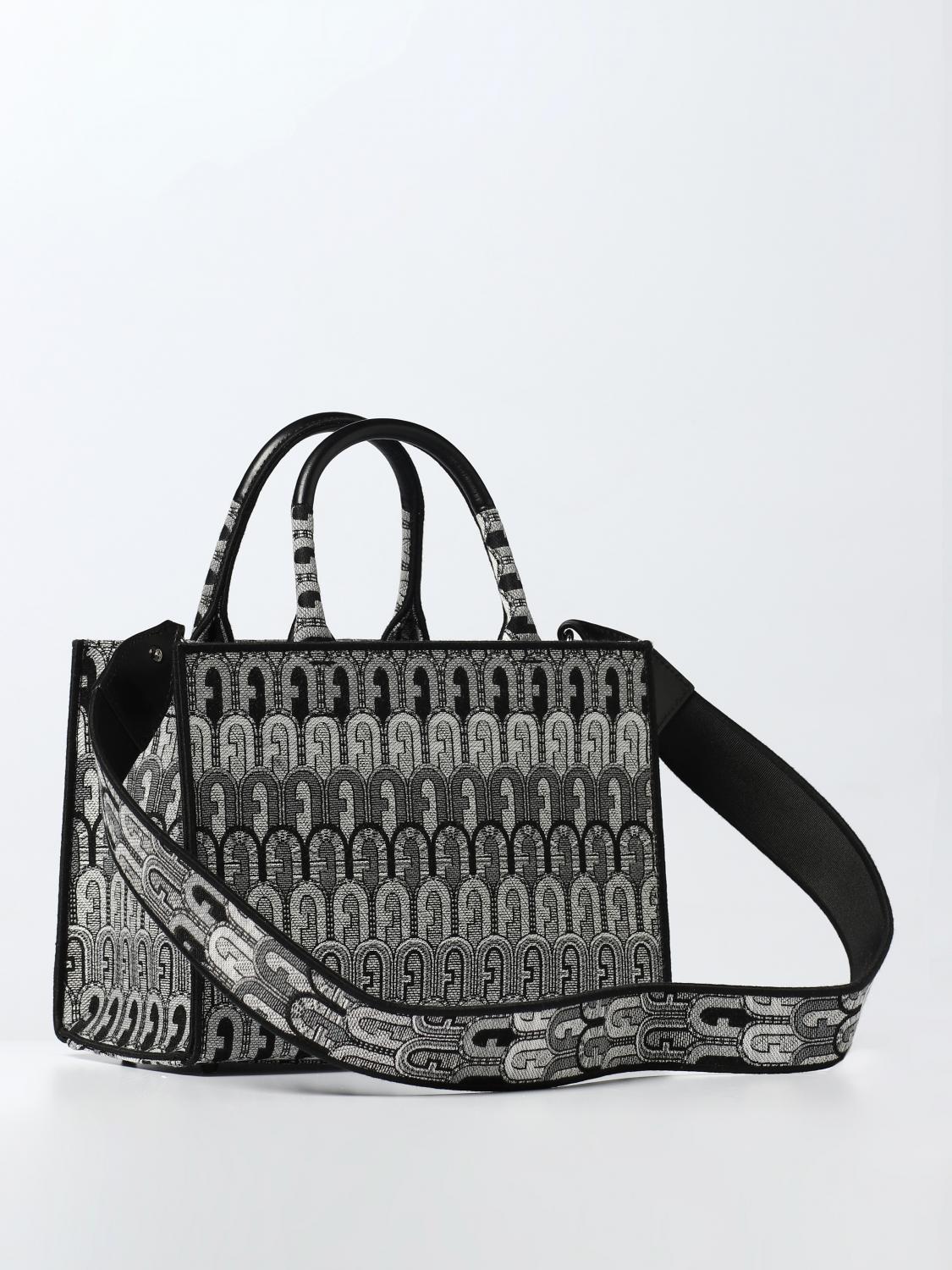 FURLA BORSA A MANO: Borsa Opportunity Furla in tessuto, Grigio - Img 2