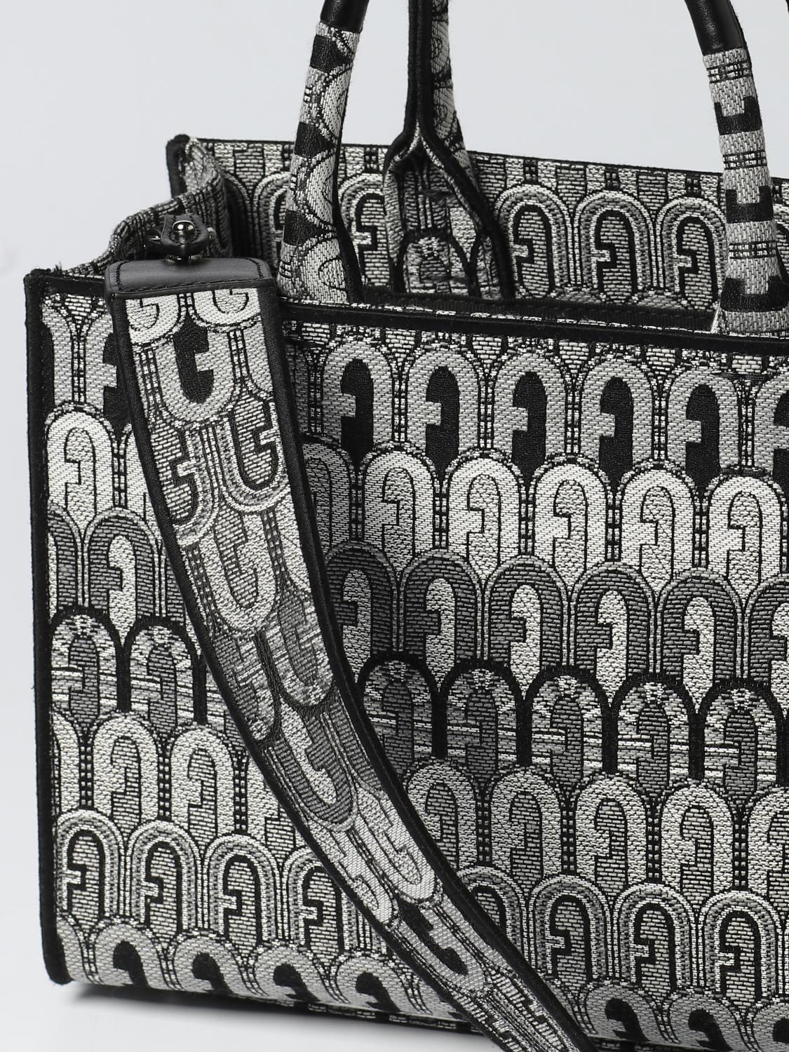 FURLA BORSA A MANO: Borsa Opportunity Furla in tessuto, Grigio - Img 3