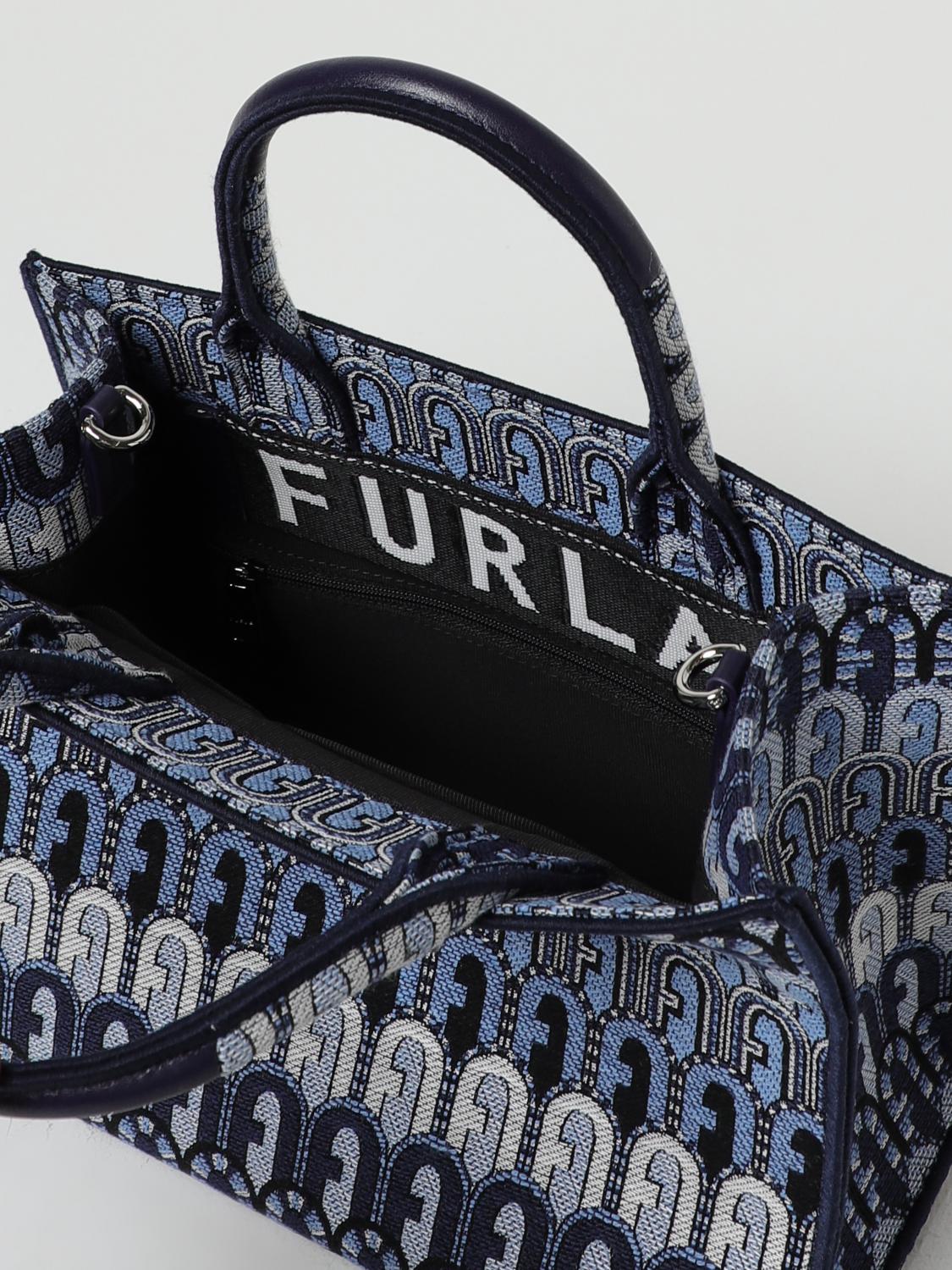 FURLA BORSA A MANO: Borsa Opportunity Furla in tessuto, Denim - Img 3