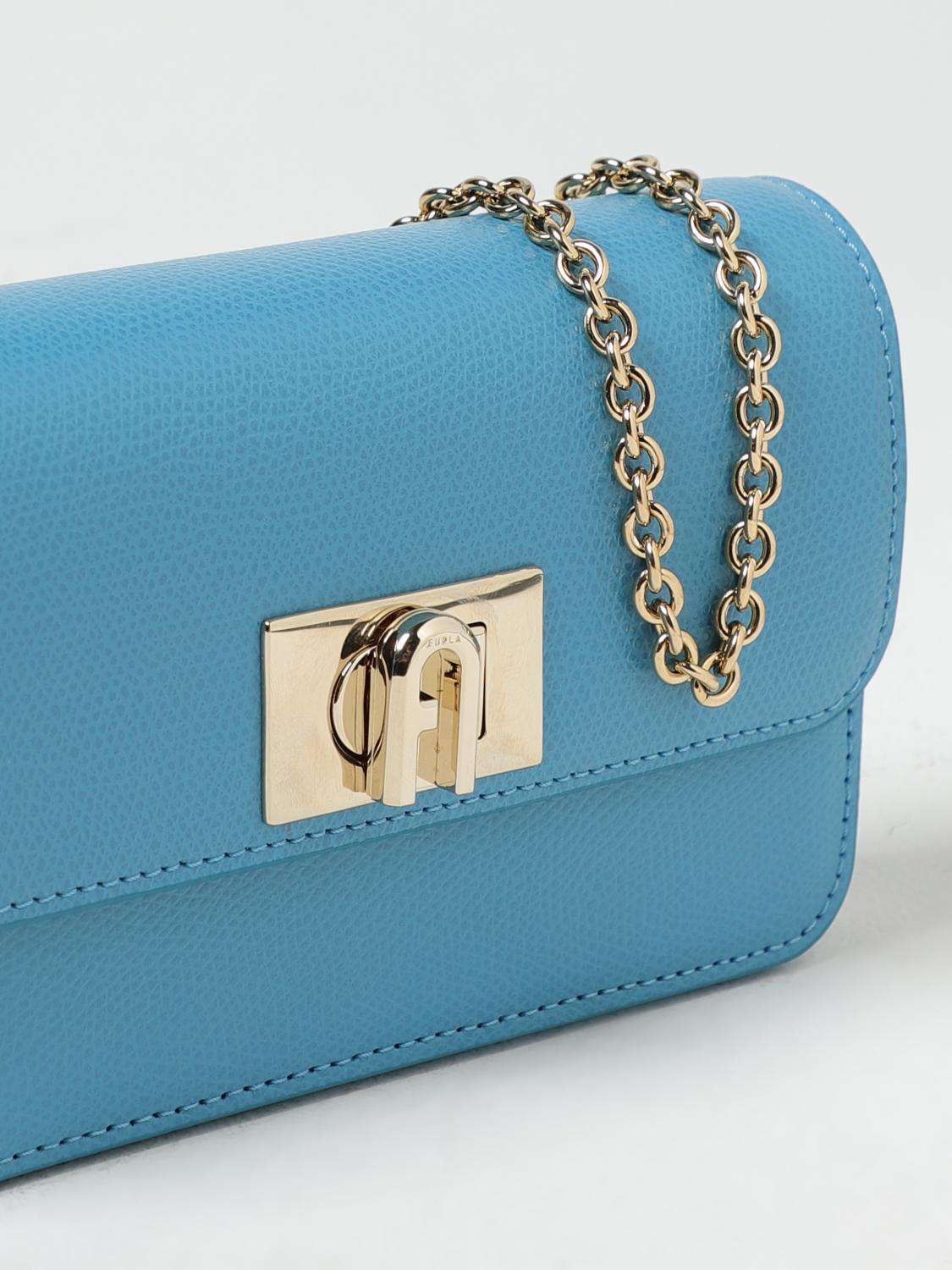 FURLA MINITASCHE: Schultertasche damen Furla, Hellblau - Img 3
