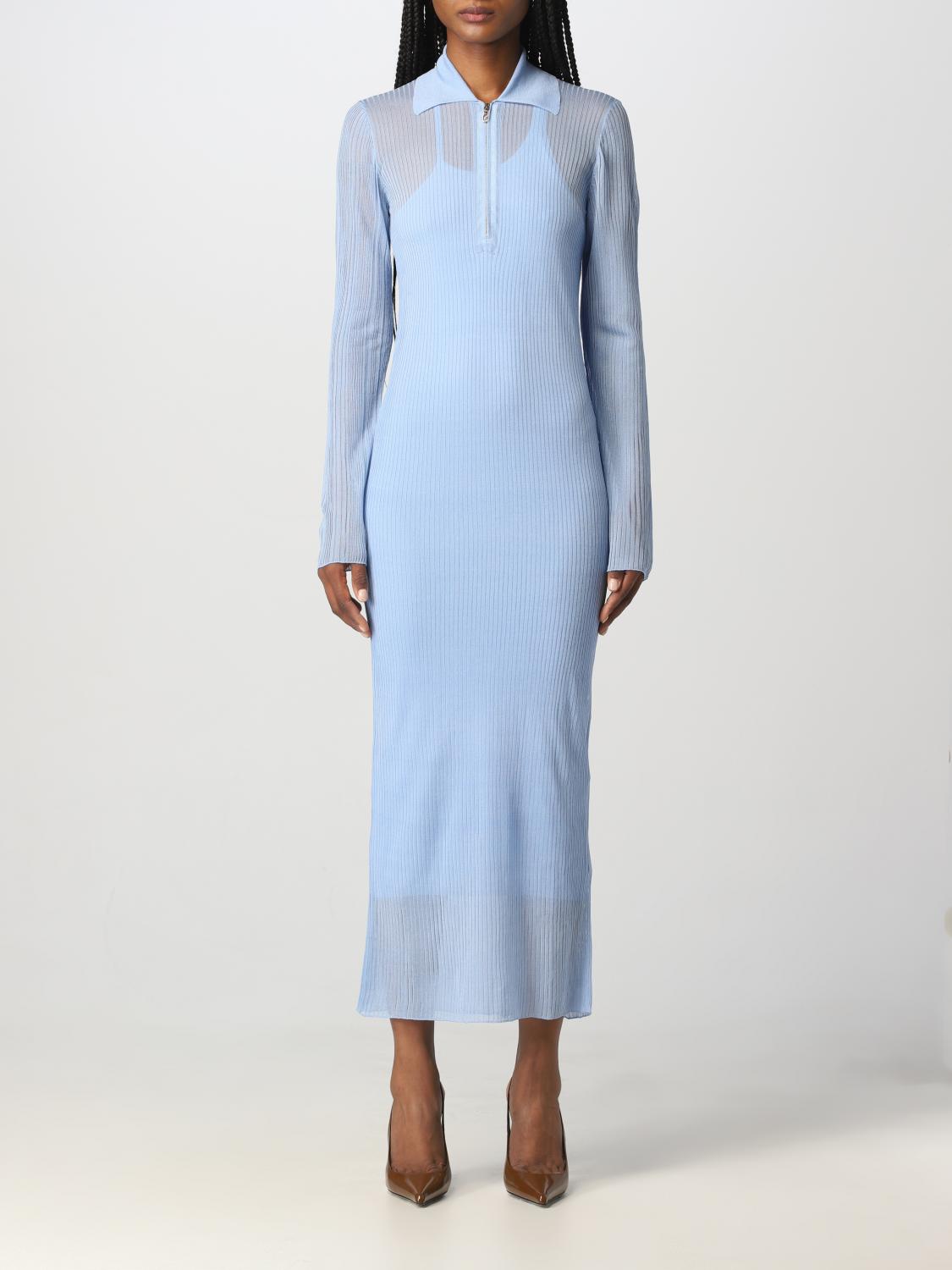 ワンピース FENDI FW23 Light-blue silk blend dress (FZDB66AQ42 F1M29) Fendi Light-Blue Silk Blend Dress – LOZURI®