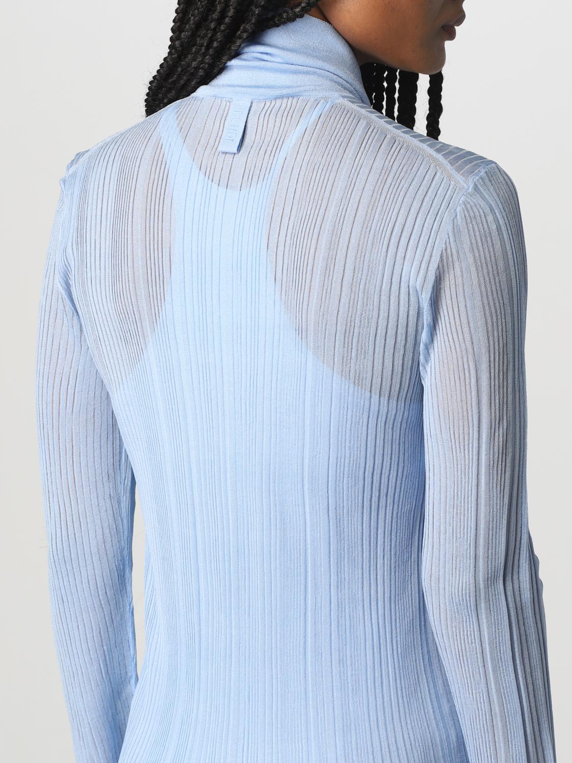 fendi blue knit dress FENDI LIGHT BLUE FF VISCOSE DRESS EYE LUXURY CONCIERGE