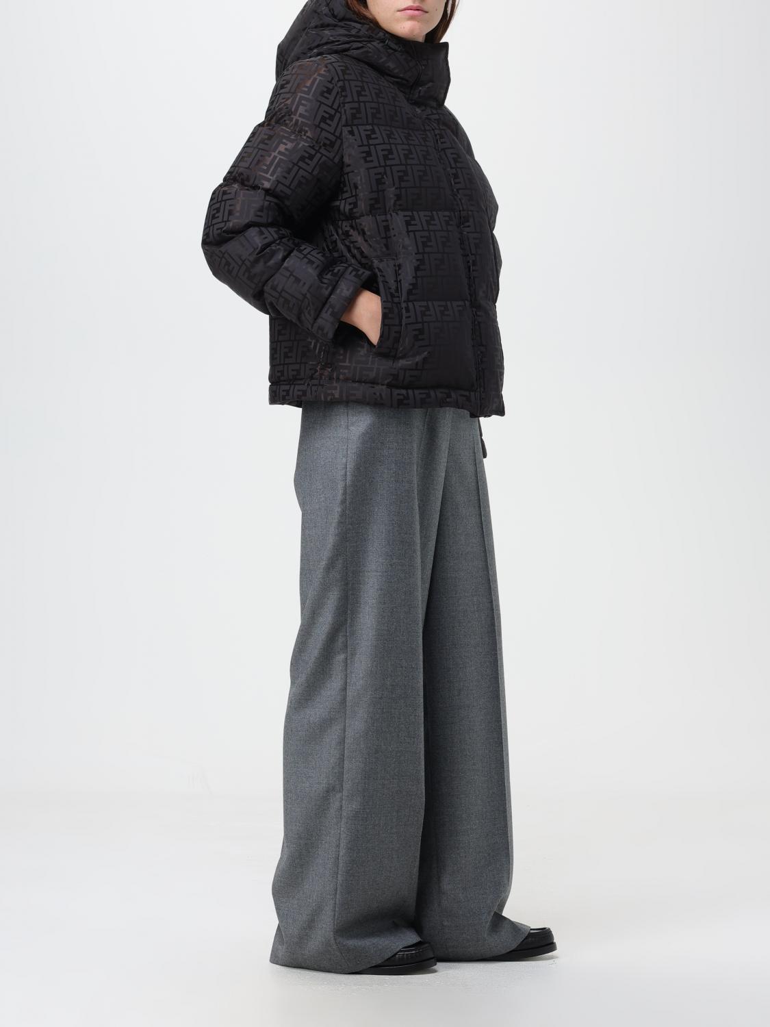 Fendi down jacket in technical fabric with FF pattern - Black