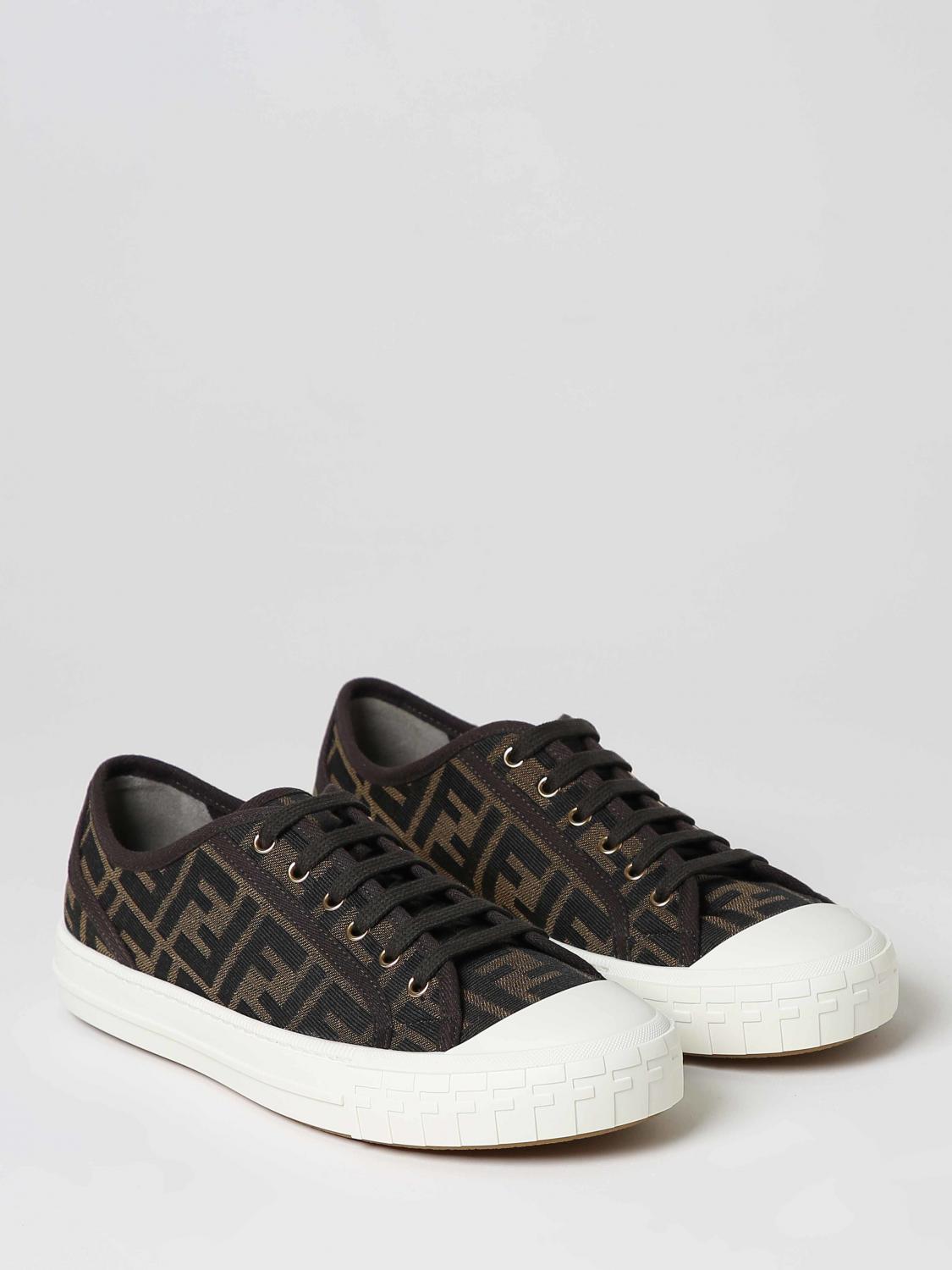 Fendi Domino sneakers with jacquard FF monogram - Tobacco