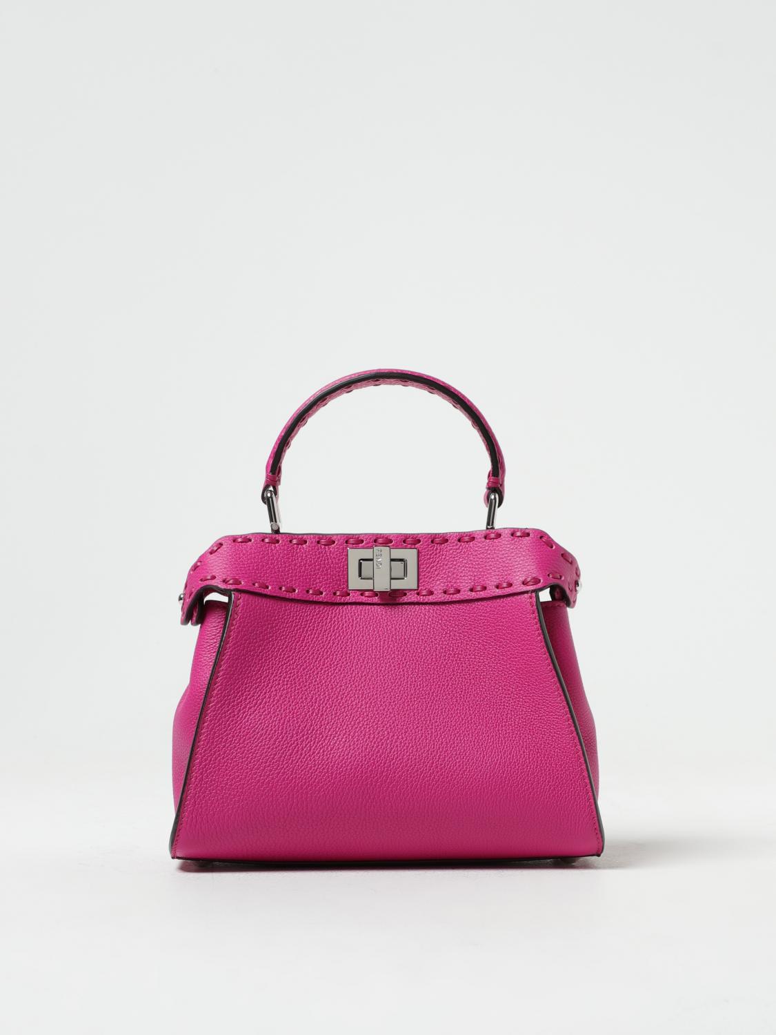 Fendi Peekaboo Mini bag in grained leather - Fuchsia | 8BN244ANT2