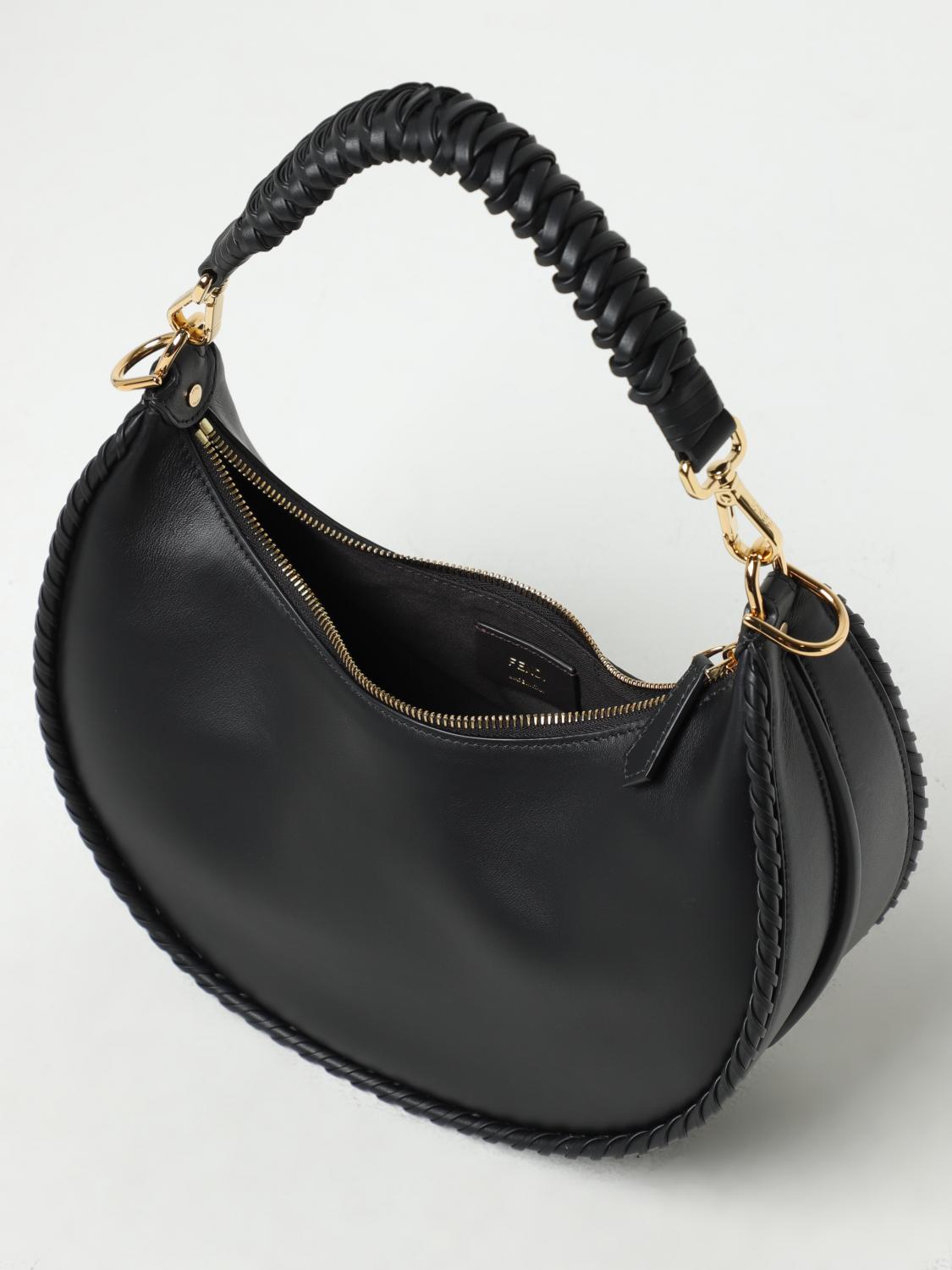 Fendi ブラック トートバッグ　エピ　ショルダーバッグ　ロゴ Fendi ショルダーバッグ レディース - ブラック | 8BR798APZ8 | GIGLIO.COM