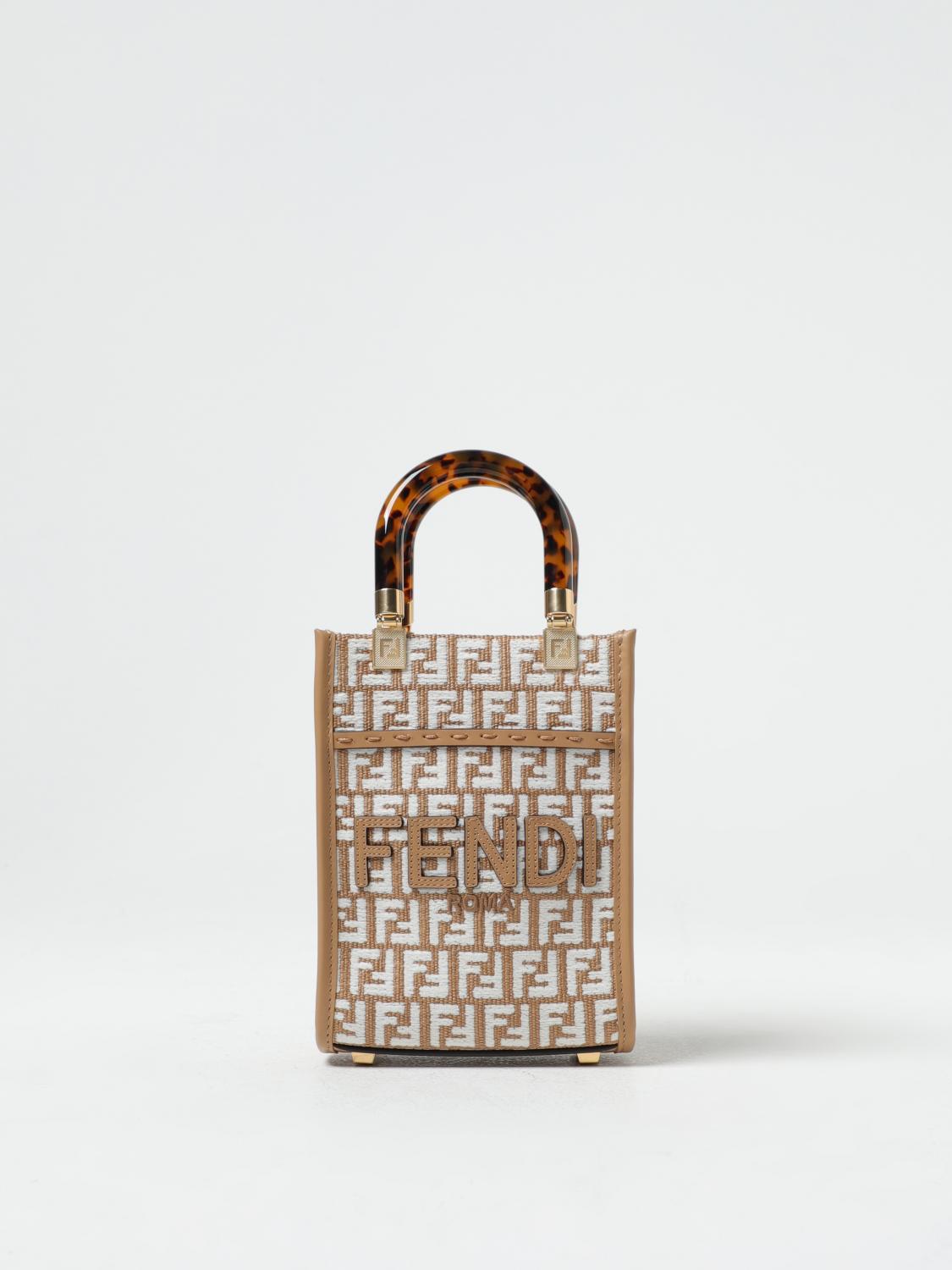 Fendi Sunshine bag in raffia with FF monogram embroidered in