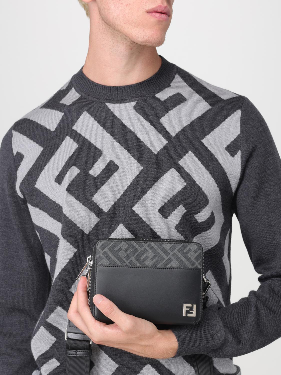 Fendi FF Camera Case Organizer bag in leather and saffiano fabric