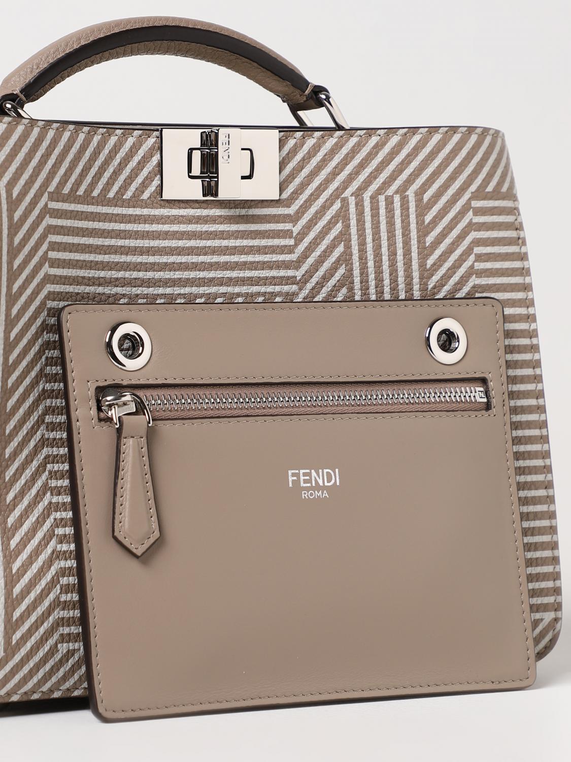 FENDI BAGS: Fendi Peekaboo ISeeU bag in Cuoio Romano grained leather with macro FF Shadow, Multicolor - Img 4