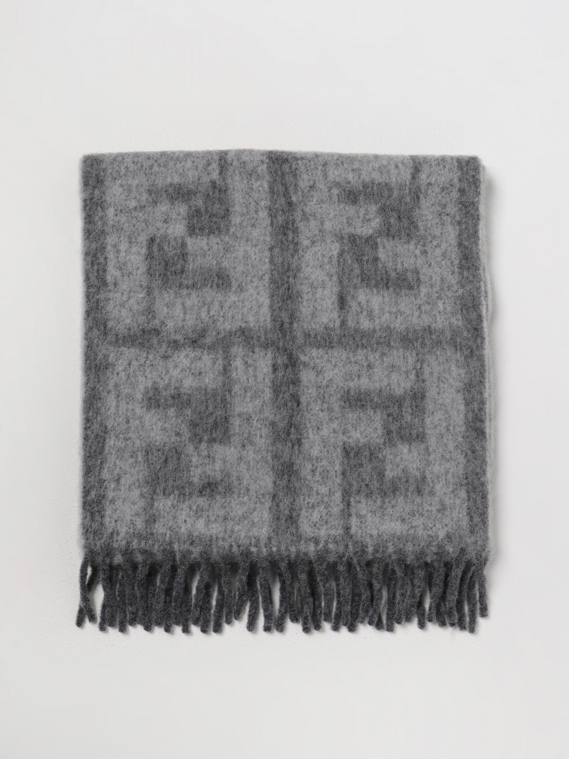FENDI SCARF: Fendi wool scarf, Charcoal - Img 1