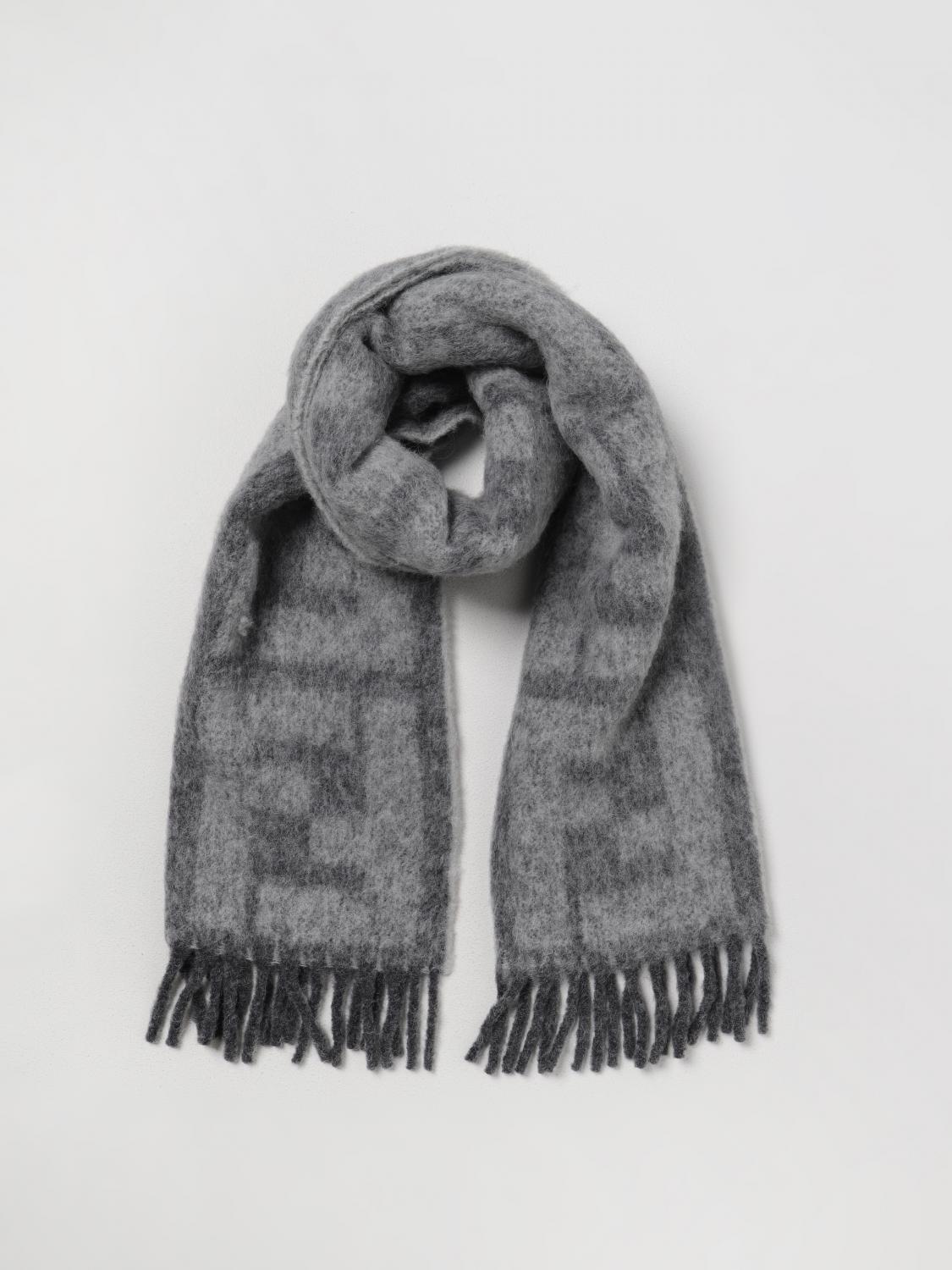 FENDI SCARF: Fendi wool scarf, Charcoal - Img 2