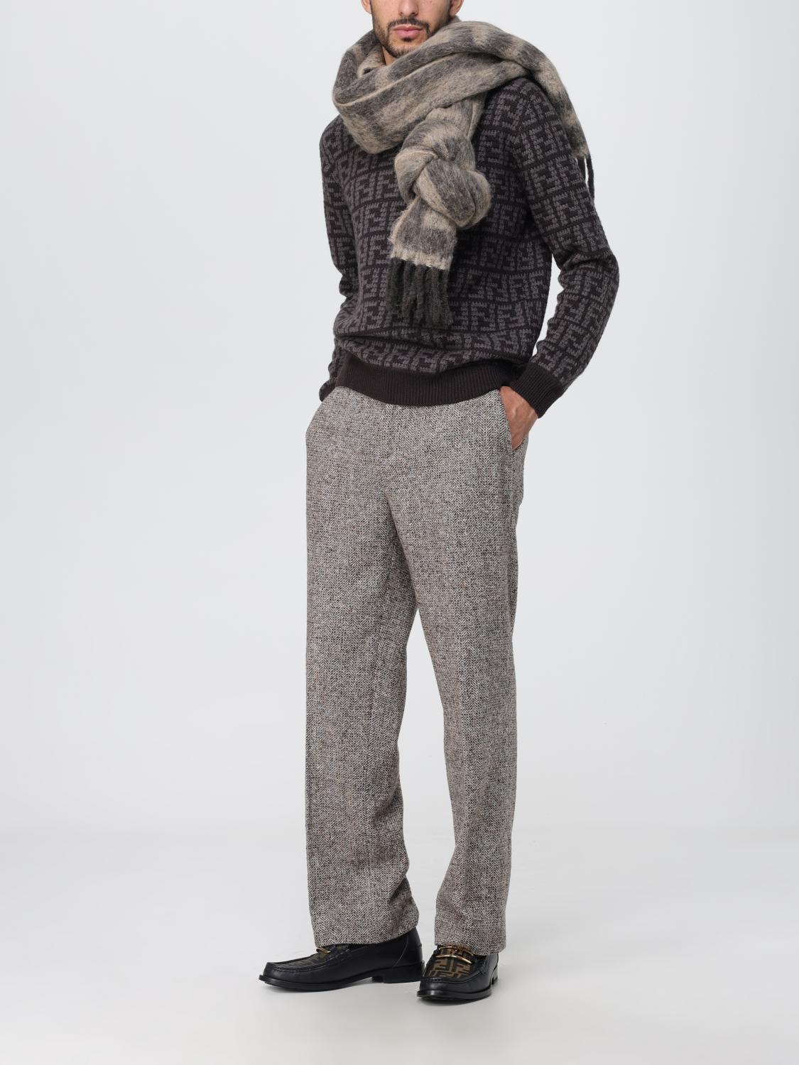 FENDI SCIARPA: Sciarpa Fendi in lana, Tabacco - Img 4