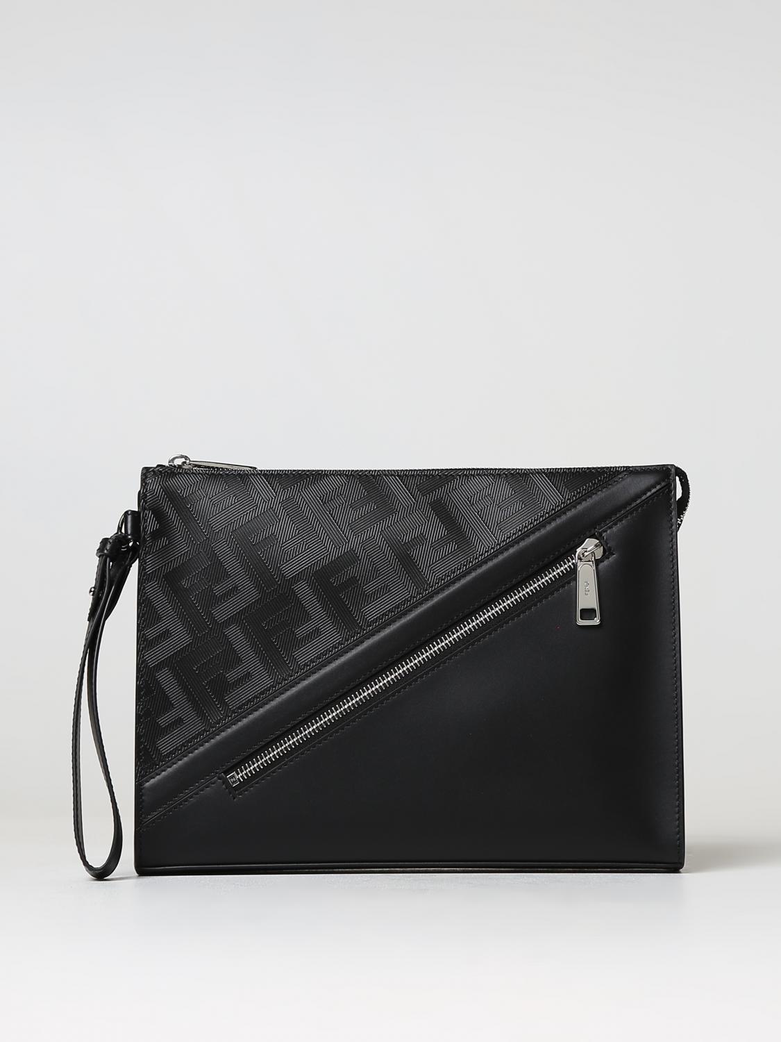 Giglio Clutch Diagonal Fendi in pelle con motivo FF goffrato