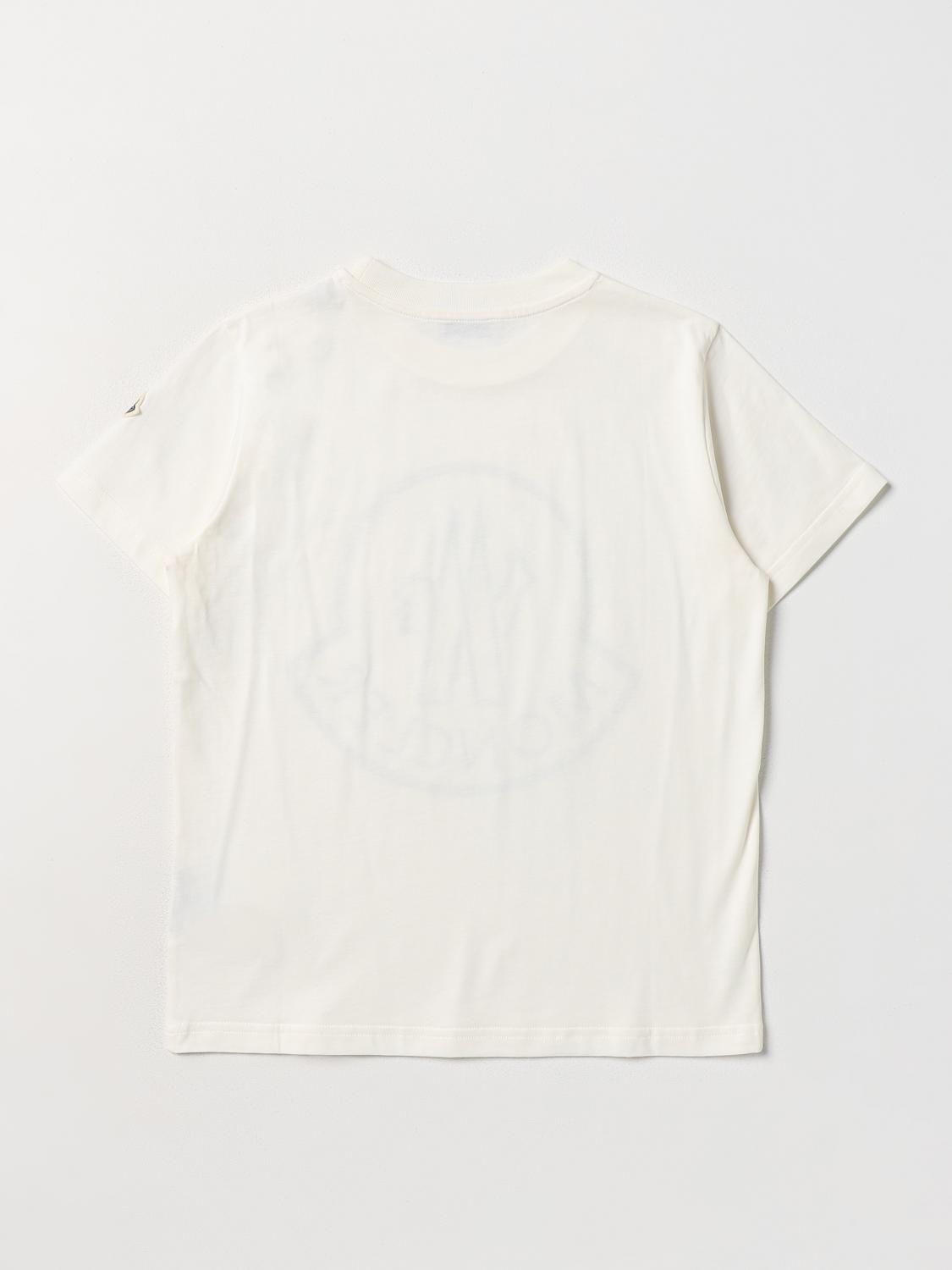 MONCLER T-SHIRT: Moncler cotton t-shirt with logo, White - Img 2