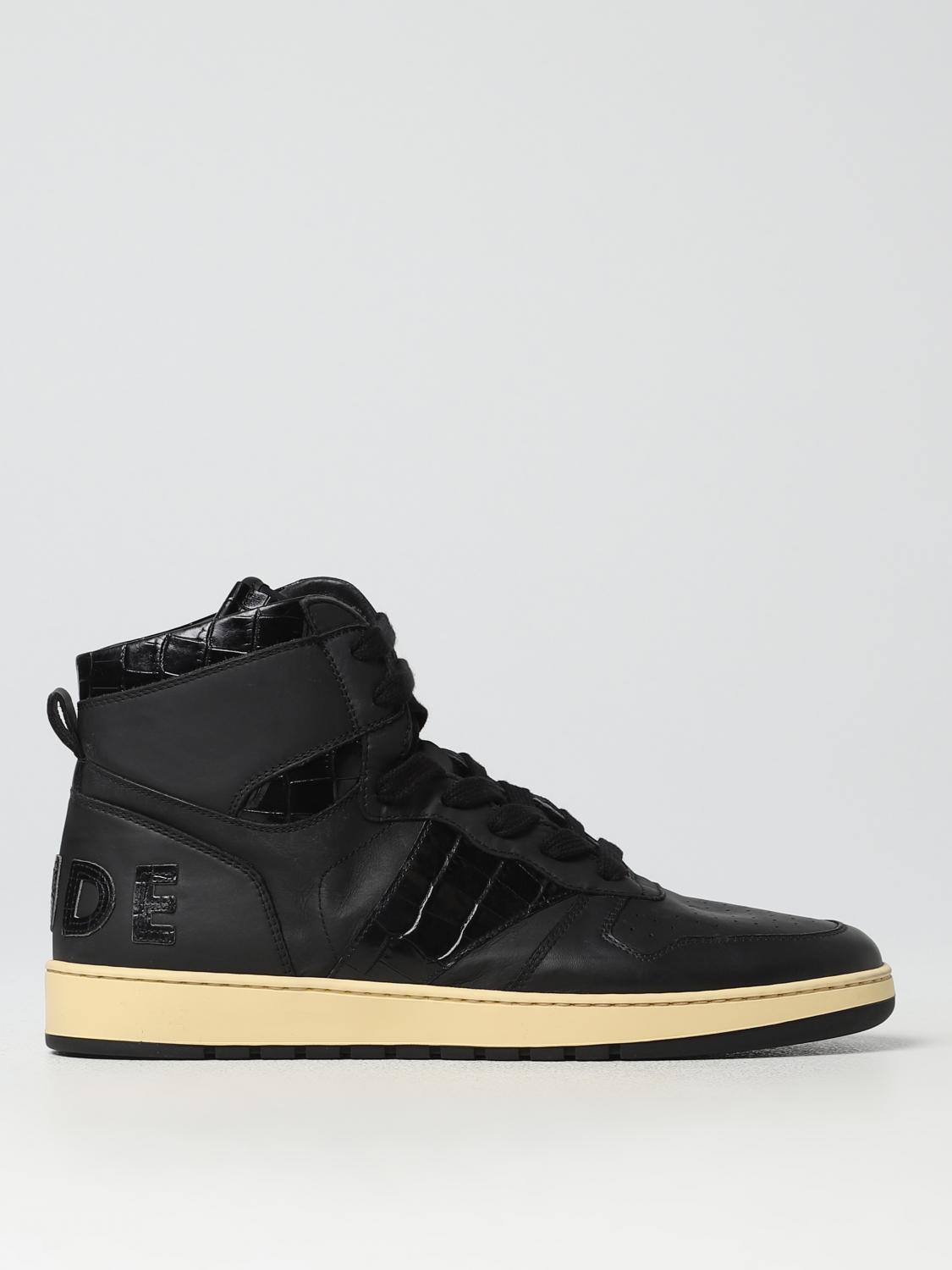 RHUDE SNEAKERS: Sneakers Rhecess Rhude in pelle, Nero - Img 1