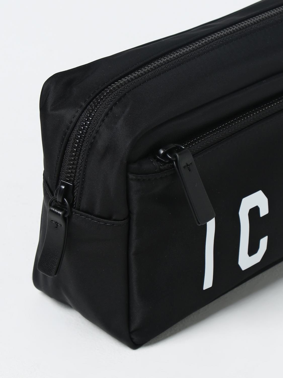 DSQUARED2: beauty case in nylon with printed logo Black
