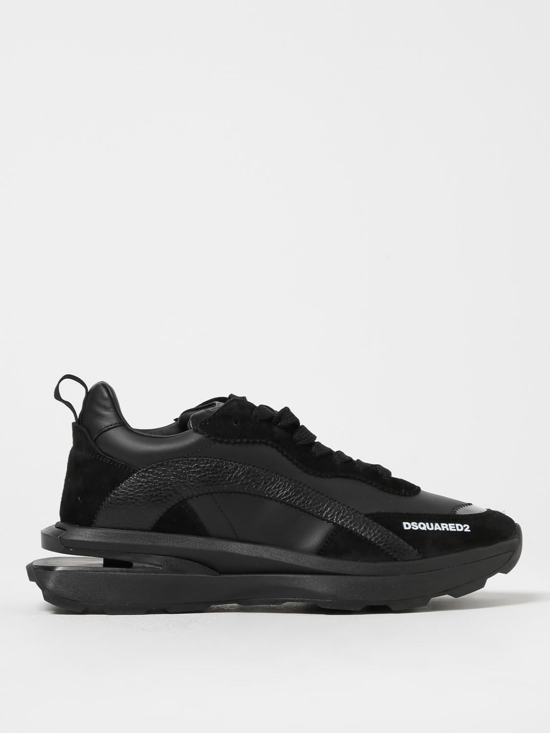 DSQUARED2 SNEAKERS: Sneakers Slash Dsquared2 in pelle, Nero - Img 1