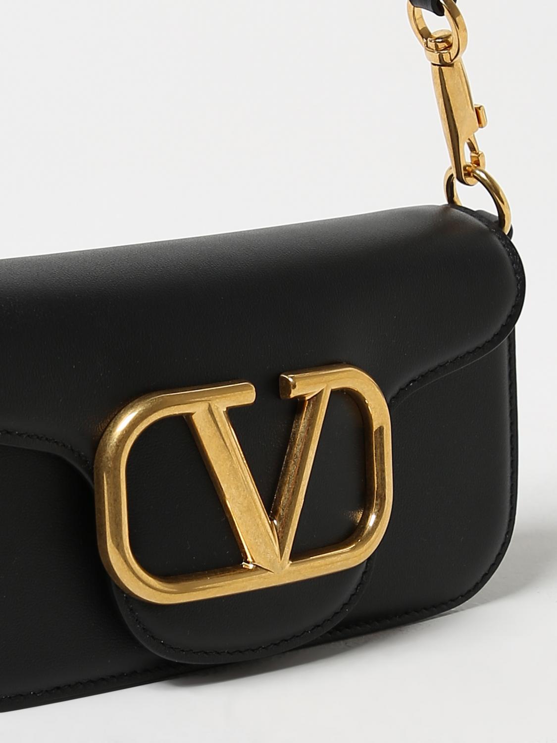 ショルダーバッグ・ポシェット VALENTINO Black leather LocA handbag (5W2B0K30ZXL 0NO) Valentino Garavani Locò Micro Bag In Calfskin Leather With