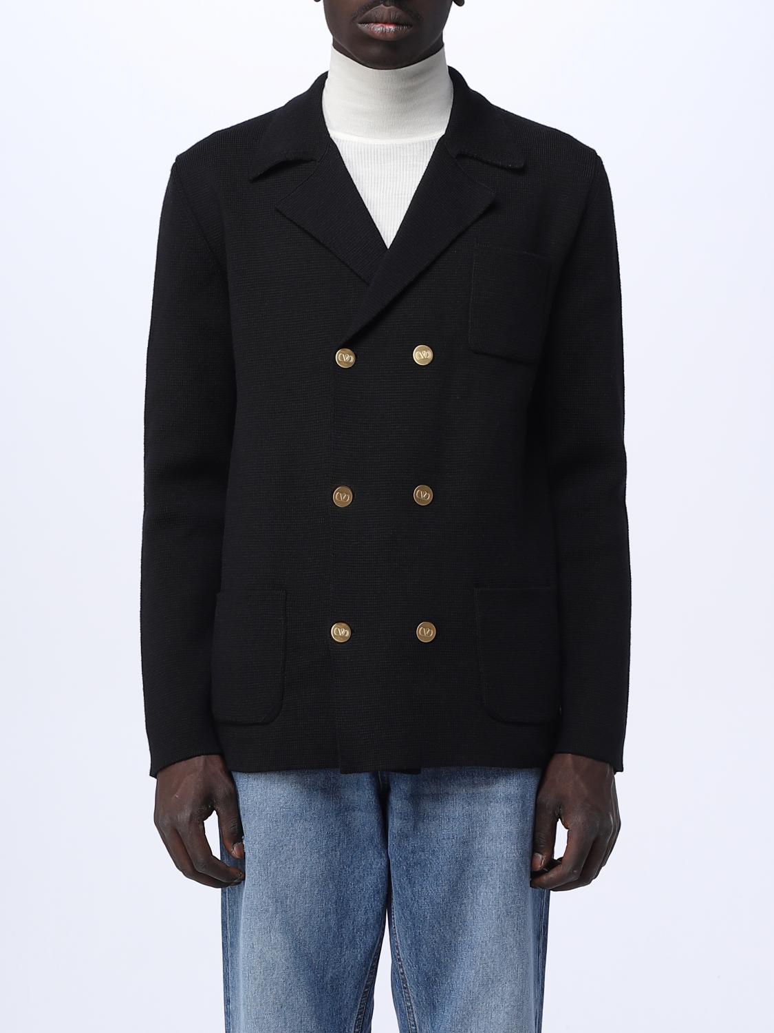 VALENTINO BLAZER: Valentino Garavani blazer in virgin wool with VLogo Signature buttons, Black - Img 1