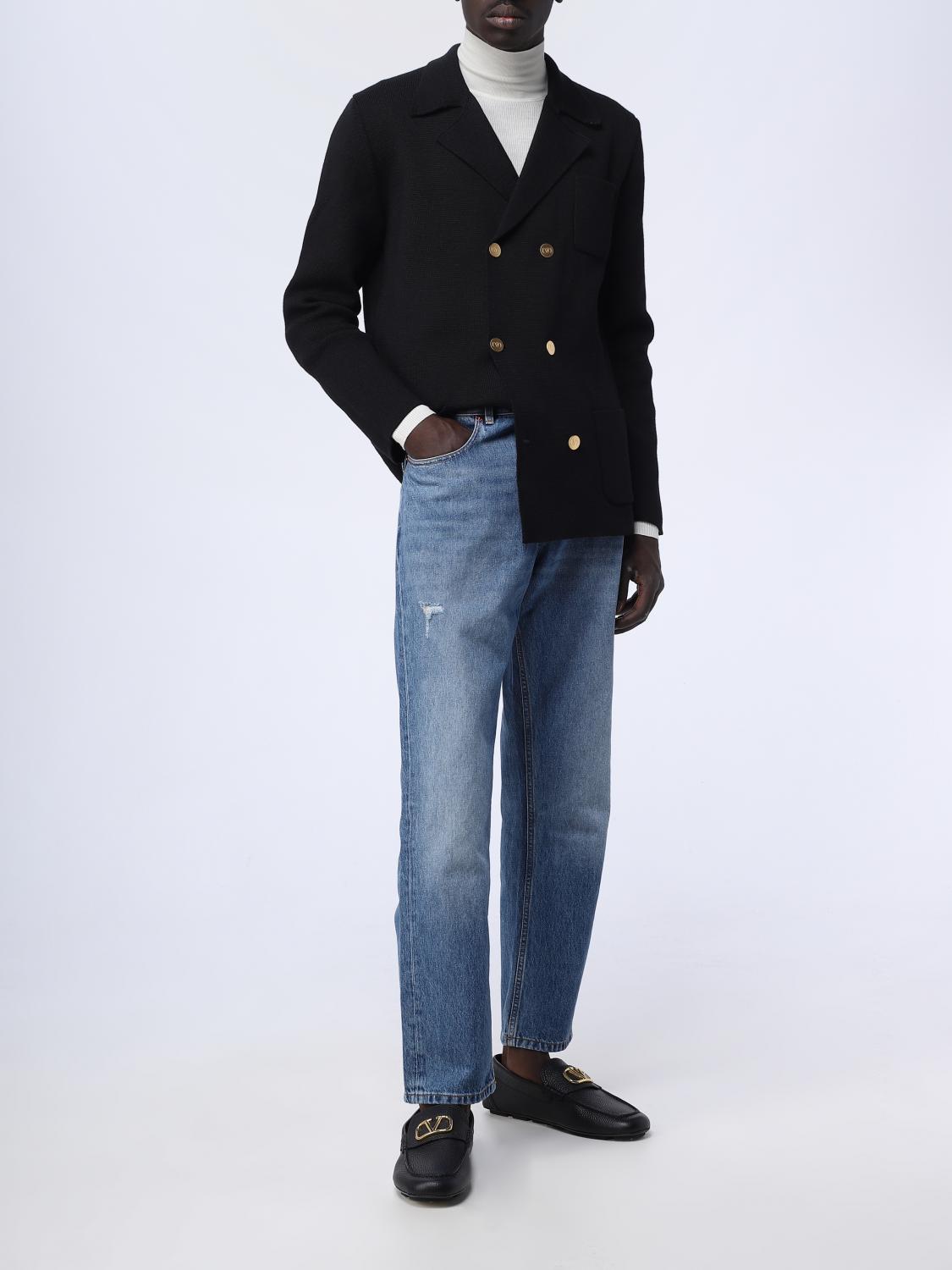 VALENTINO BLAZER: Valentino Garavani blazer in virgin wool with VLogo Signature buttons, Black - Img 2