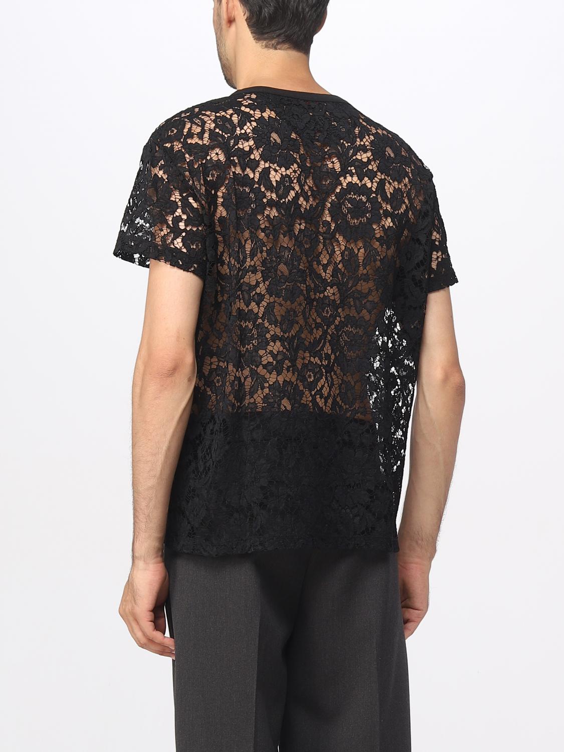 VALENTINO T-SHIRT: T-shirt Valentino in pizzo di misto cotone, Nero - Img 3